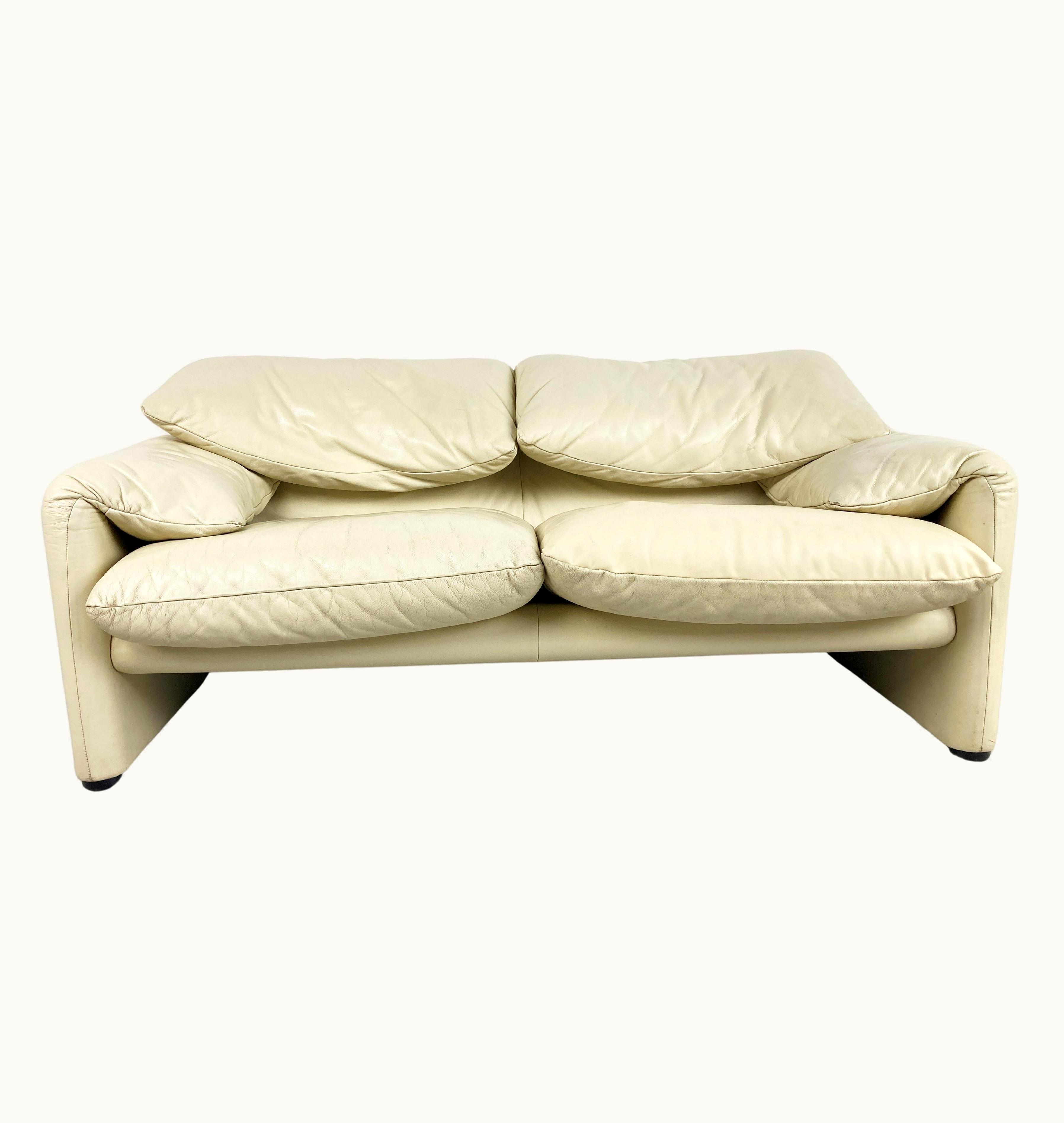 VIco Magistretti VIco Magistretti Leather Maralunga Sofa By VIco Magistretti For Cassina