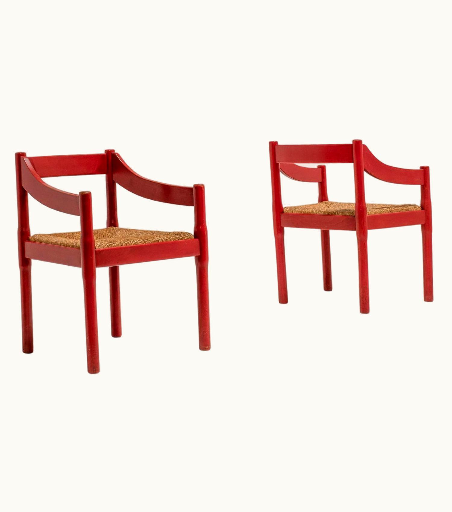 VIco Magistretti VIco Magistretti Pair Of Carimate Chairs By VIco Magistretti For Cassina, 1960s