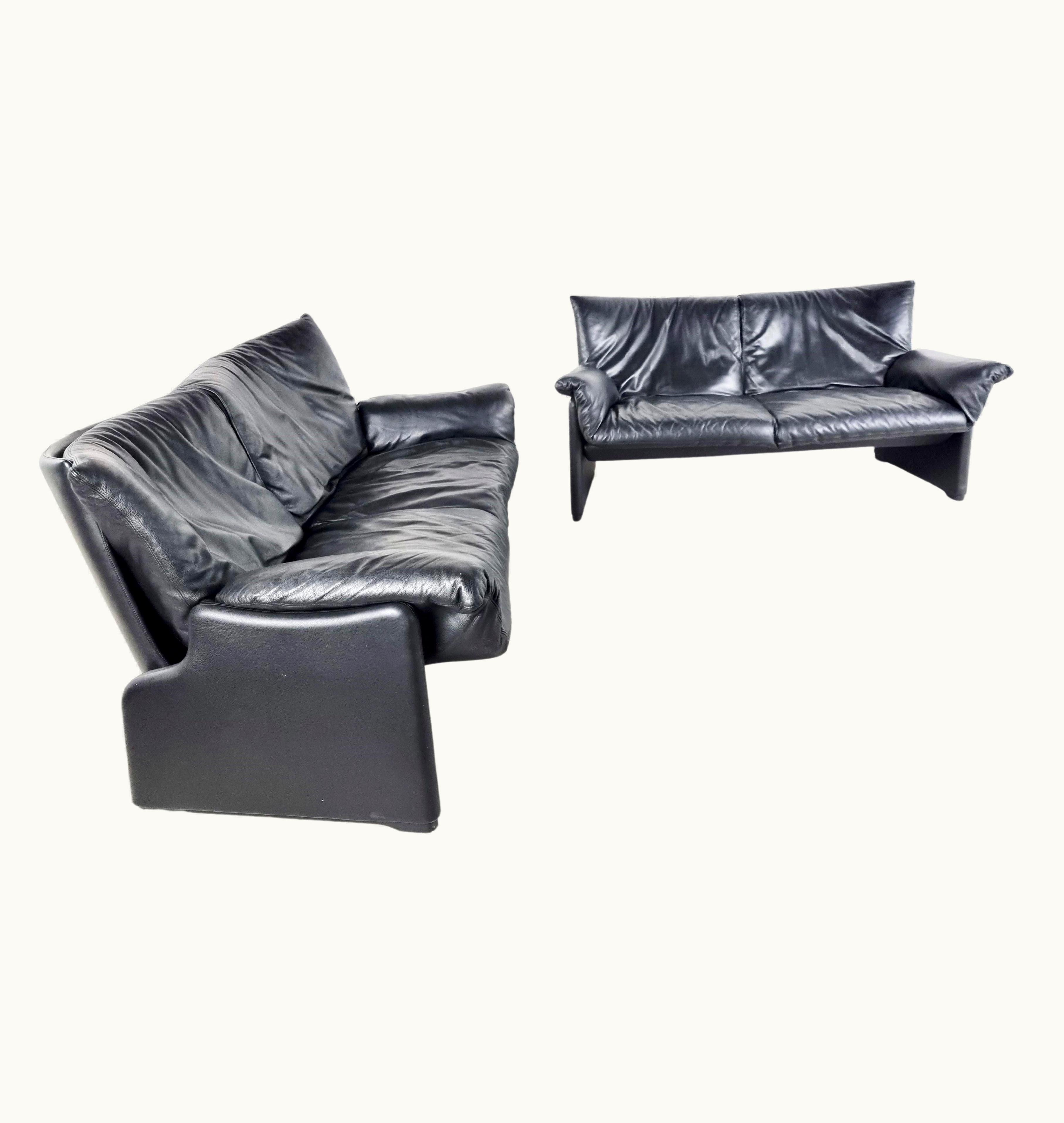 VIco Magistretti VIco Magistretti Leather Sofa Set By VIco Magistretti For Cassina, 1990s