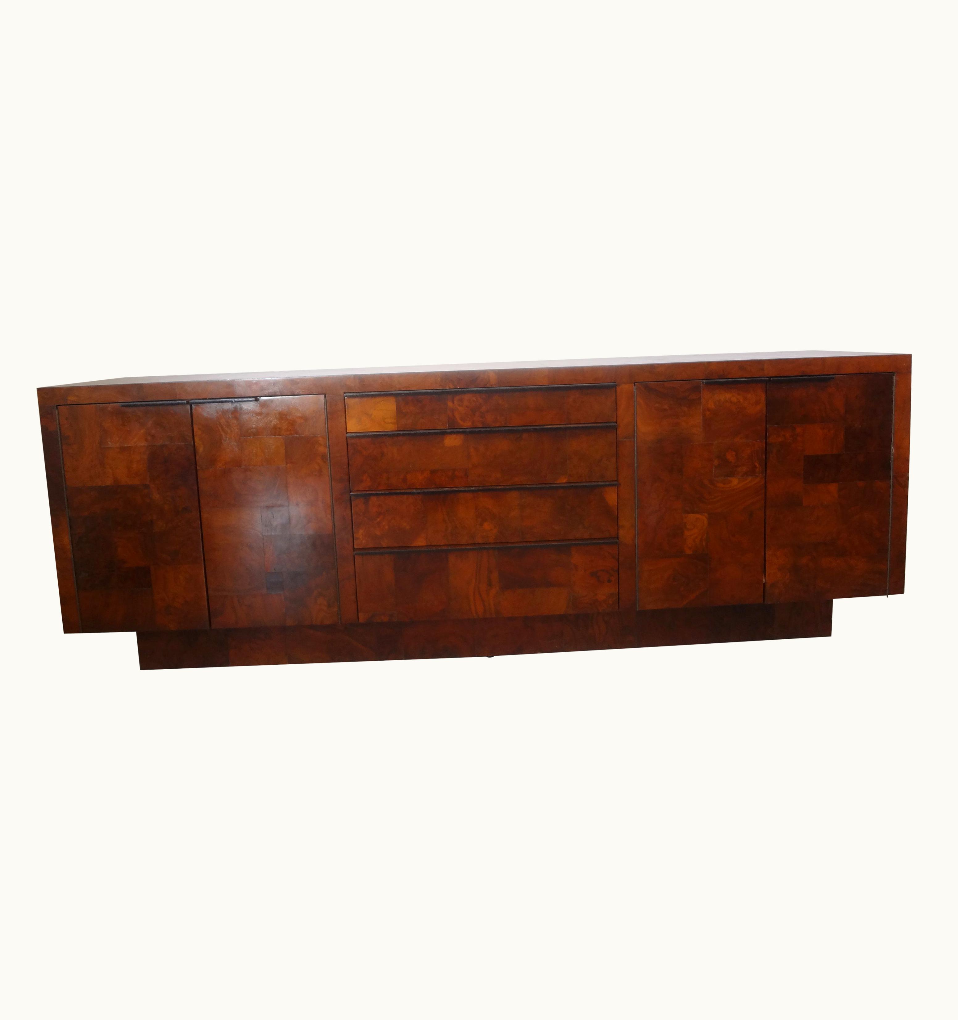 Paul Evans Paul Evans Cityscape Patchwork Burlwood Credenza