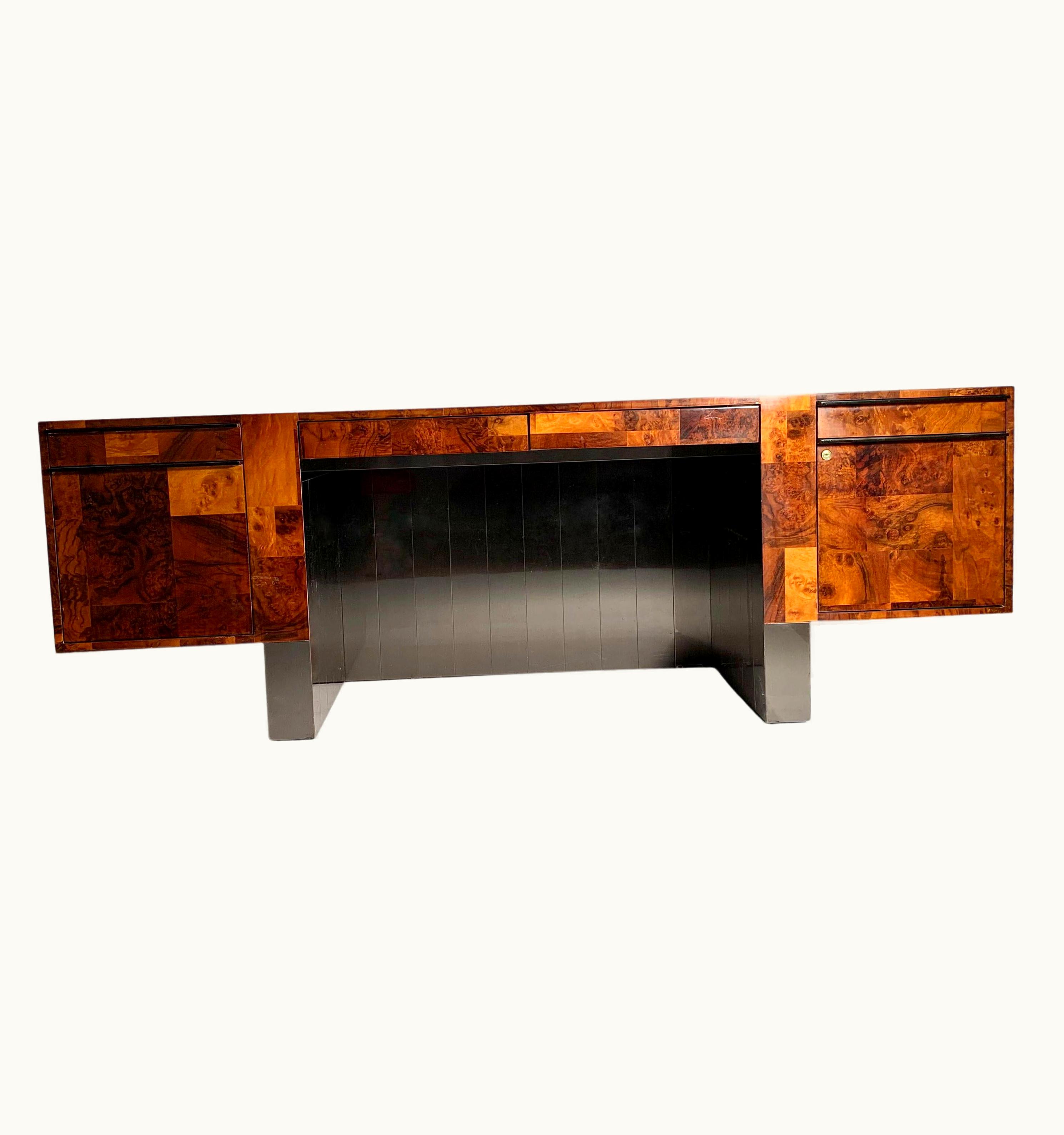 Paul Evans Paul Evans Burl Cityscape Executive Desk By Paul Evans