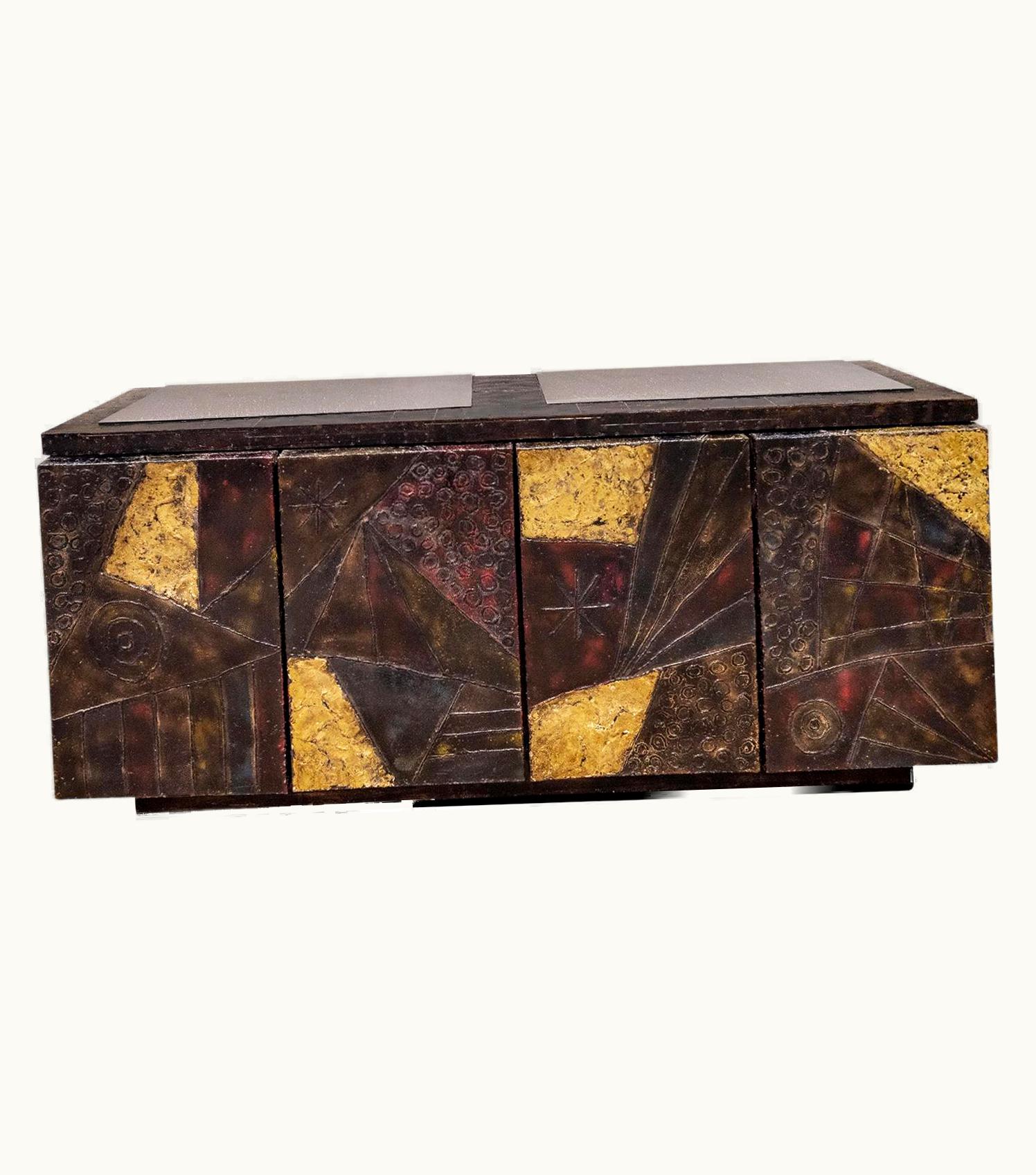 Paul Evans Paul Evans Iconic Artisan 4 Door Credenza 1968 (Signed And Dated)
