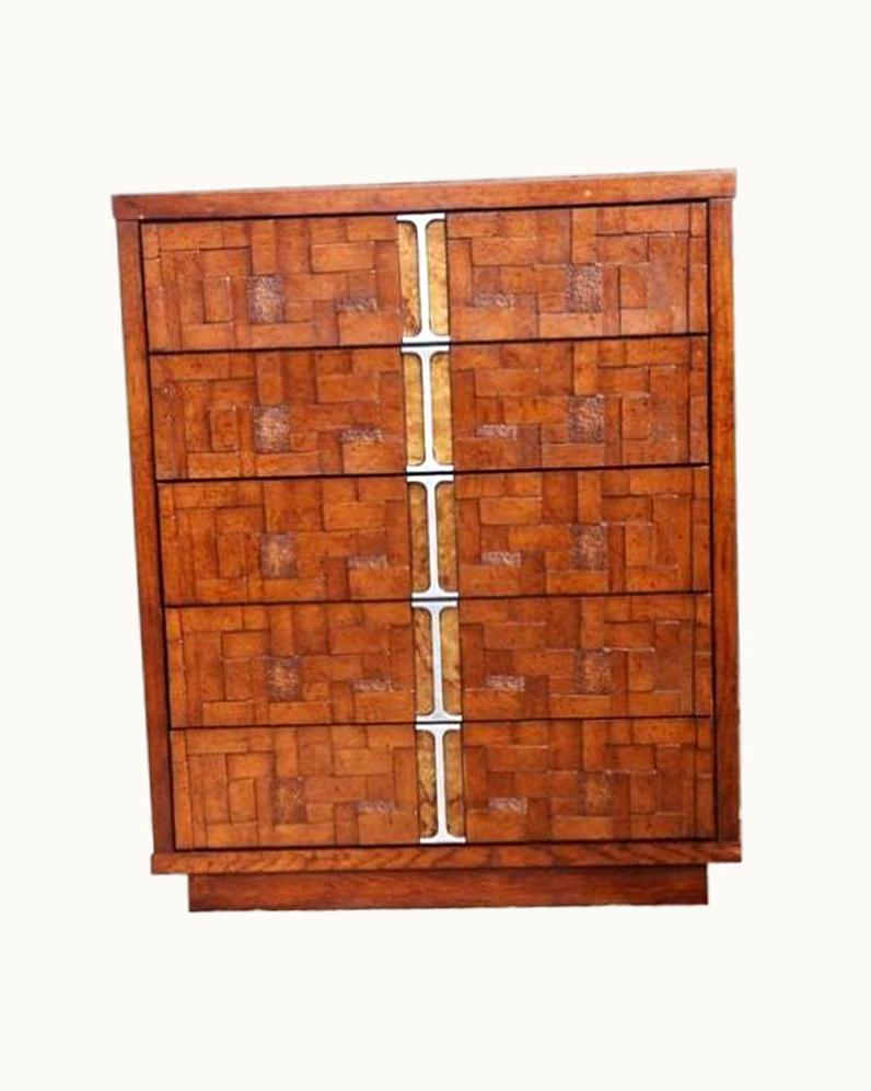 Paul Evans Paul Evans Brutalist Paul Evans Style Tessellated Buffet Dresser, 1970s