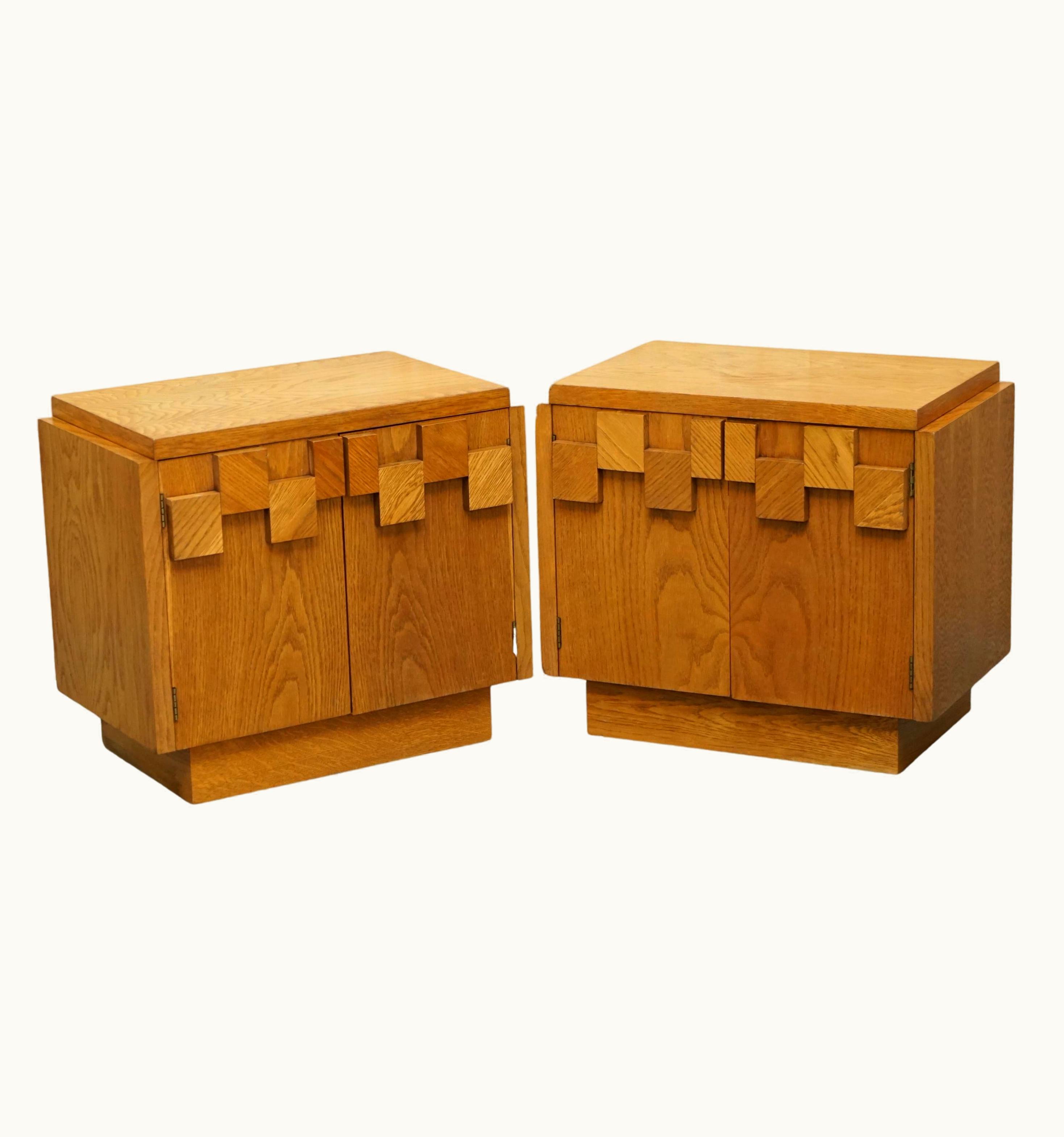 Paul Evans Paul Evans Pair Of Paul Evans Lane Furniture Brutalist Nightstands Bedside Cupboards Suite