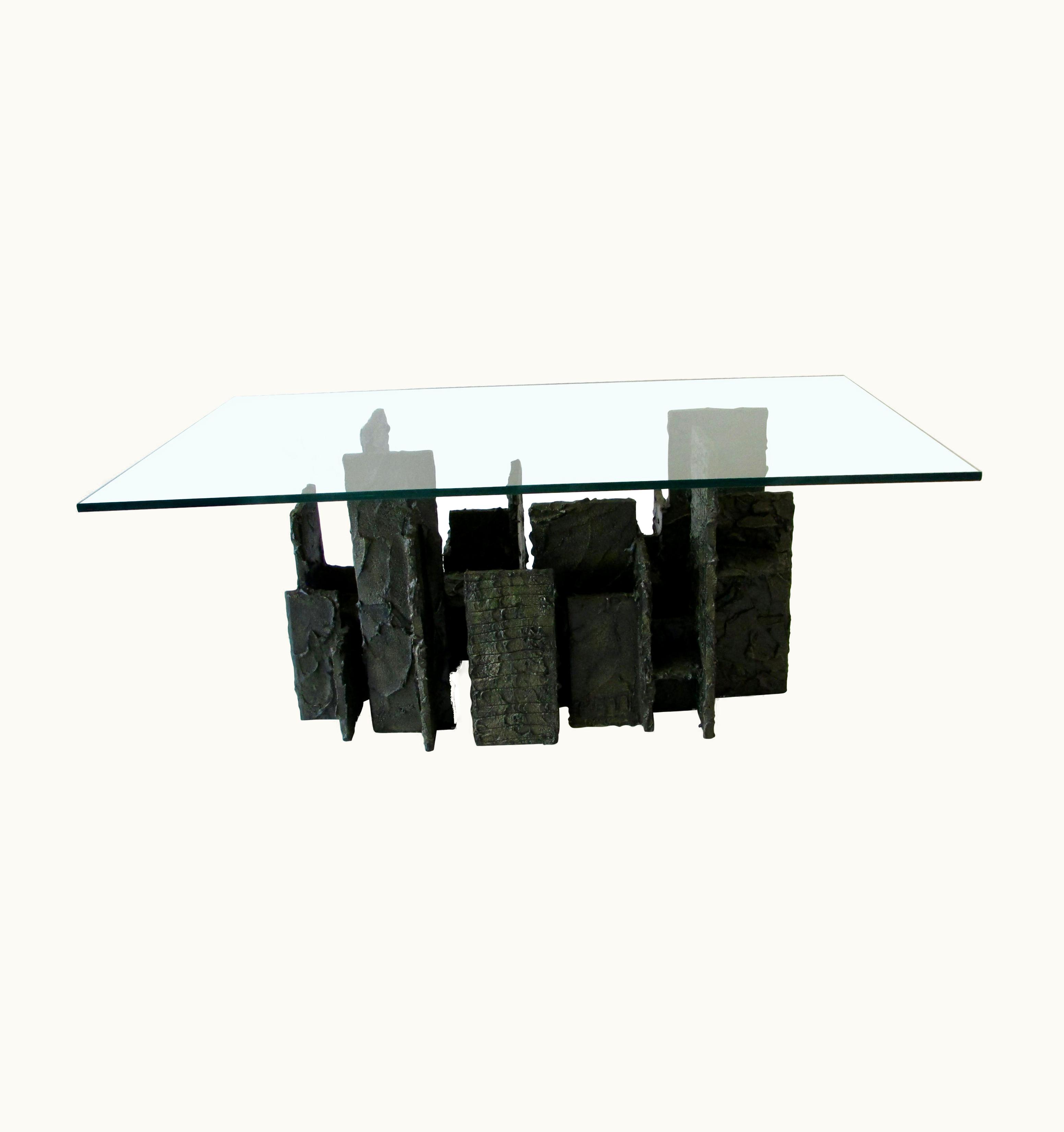 Paul Evans Paul Evans Scuplted Bronze Gesso Brutalist Skyline Dining Table Signed PE 77