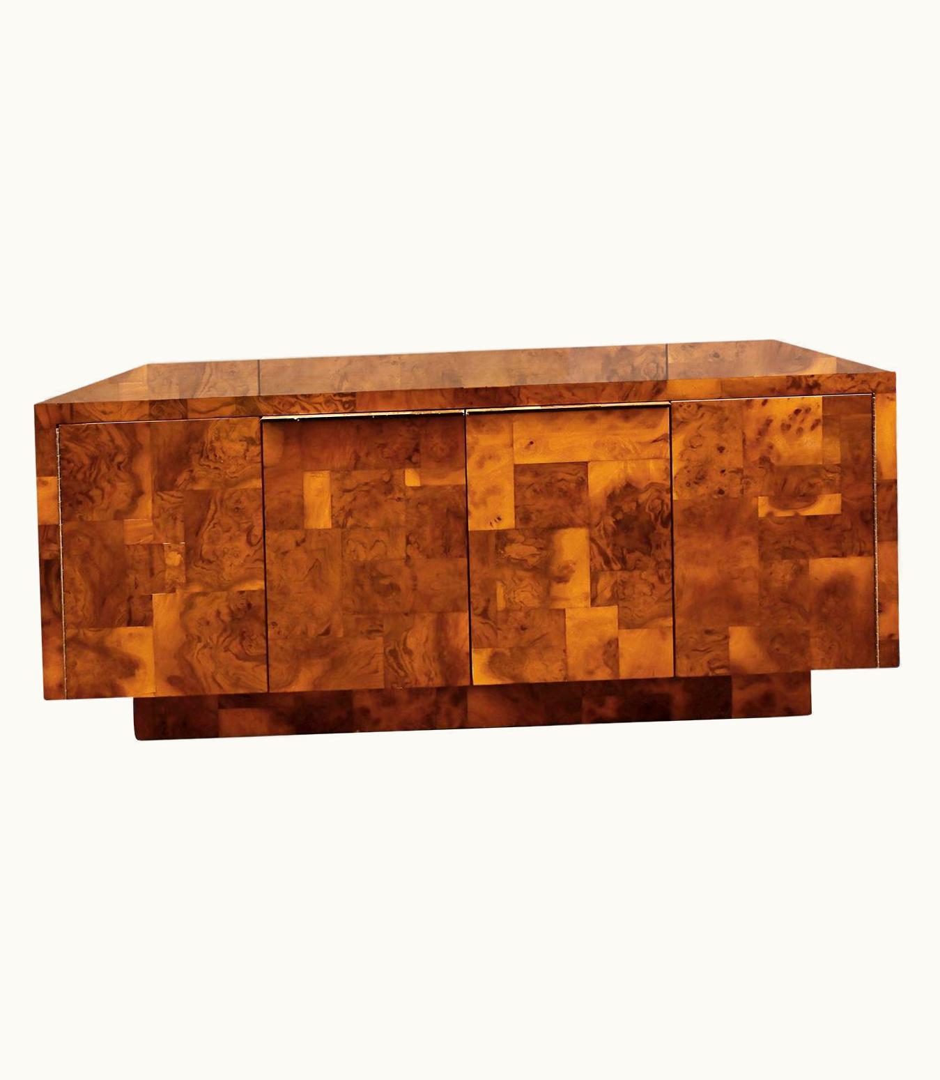Paul Evans Paul Evans Stunning 4 Door Credenza In Walnut Burl 1973
