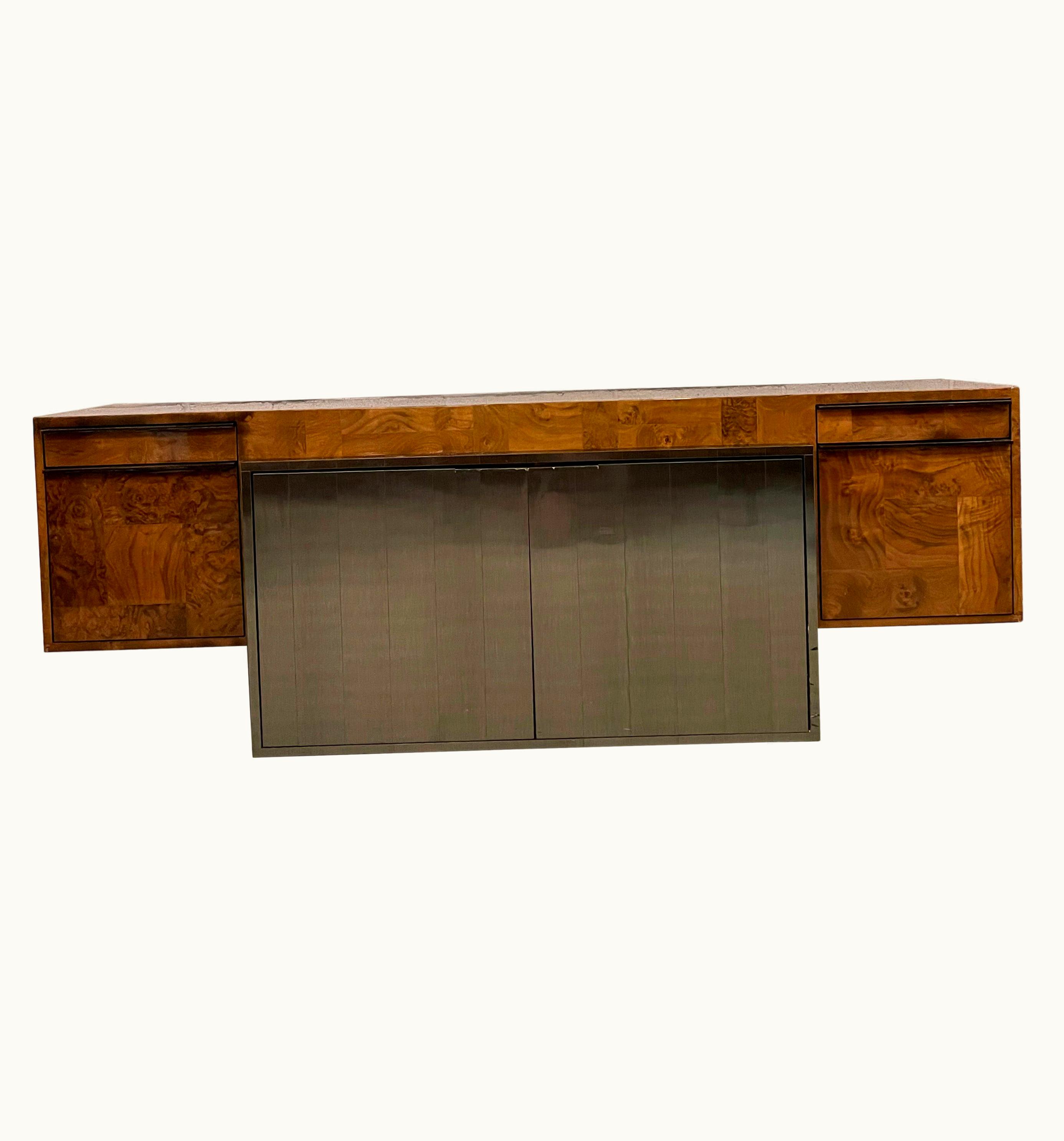 Paul Evans Paul Evans Modernist Patchwork Burl Credenza By Paul Evans For Directional