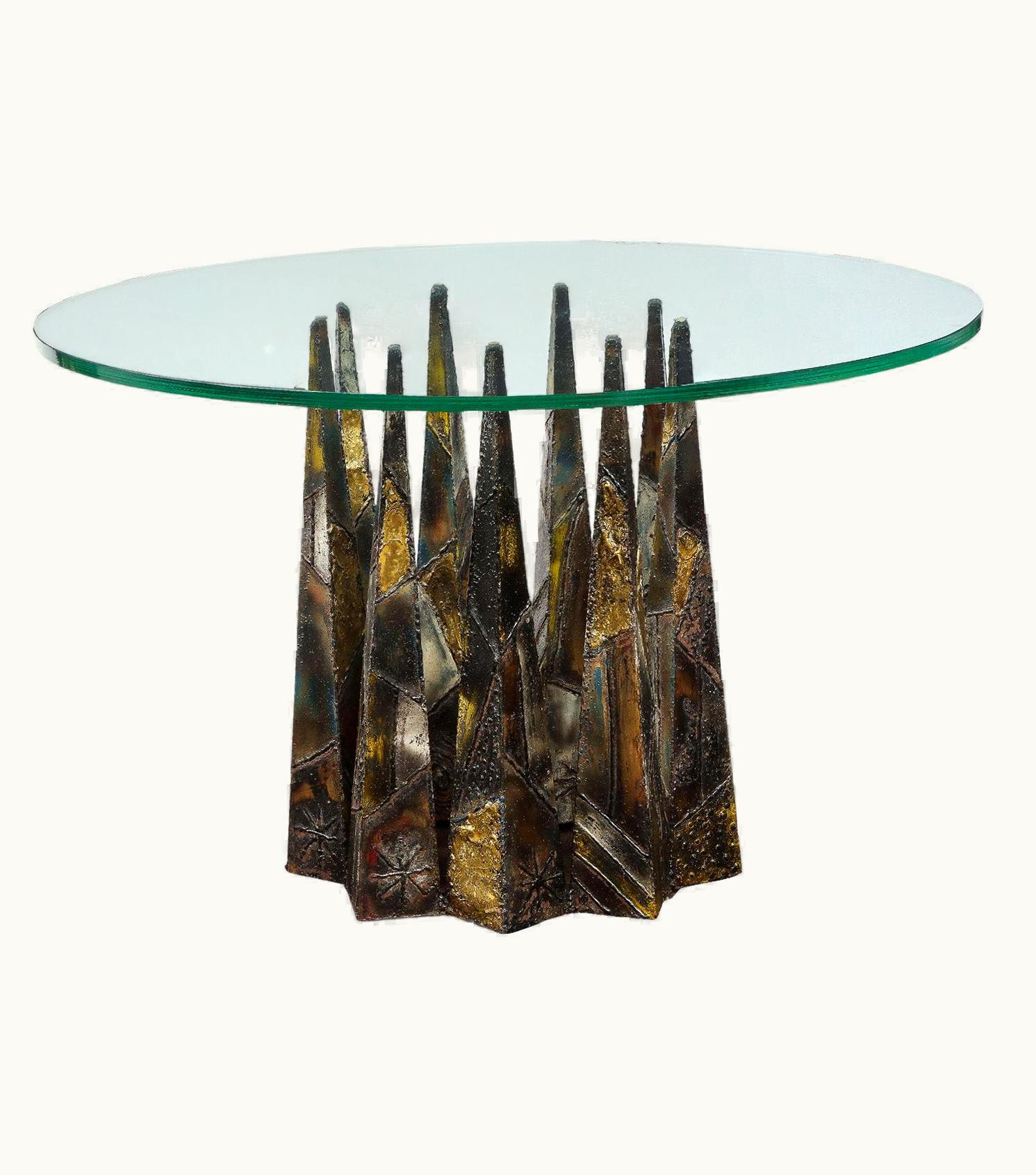 Paul Evans Paul Evans Sculptural Dining/Game/Center Table In Welded Steel 1960s 'Signed'