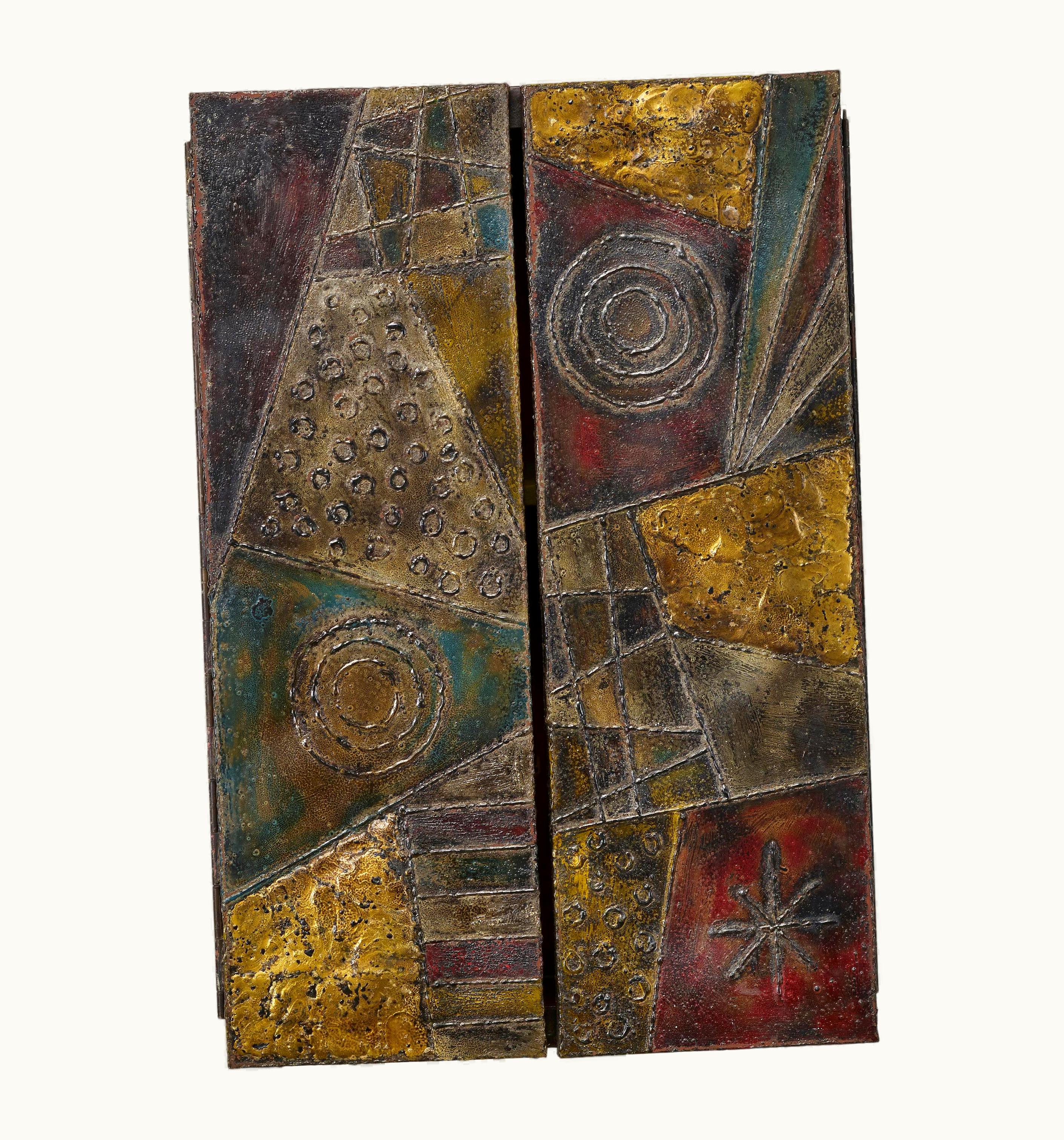 Paul Evans Paul Evans Welded And Patinated Steel Wall Cabinet By Paul Evans For Directional