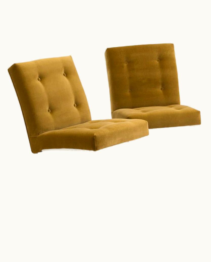 Paul Evans Paul Evans Rare Pair Of Paul Evans Velvet Upholstered Chairs, 1977