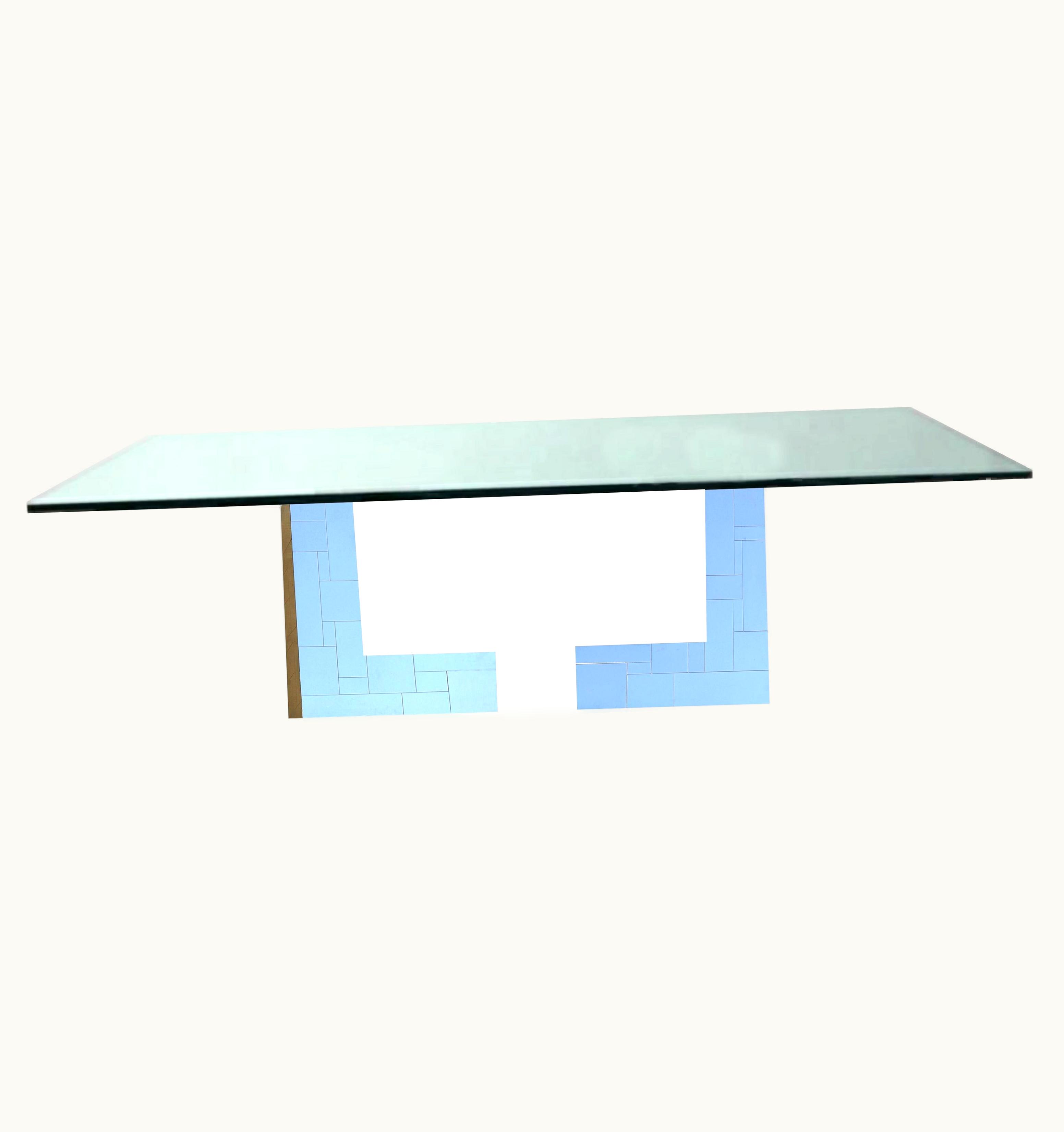 Paul Evans Paul Evans Glass Top Cityscape Citiscape Signed Dining Table