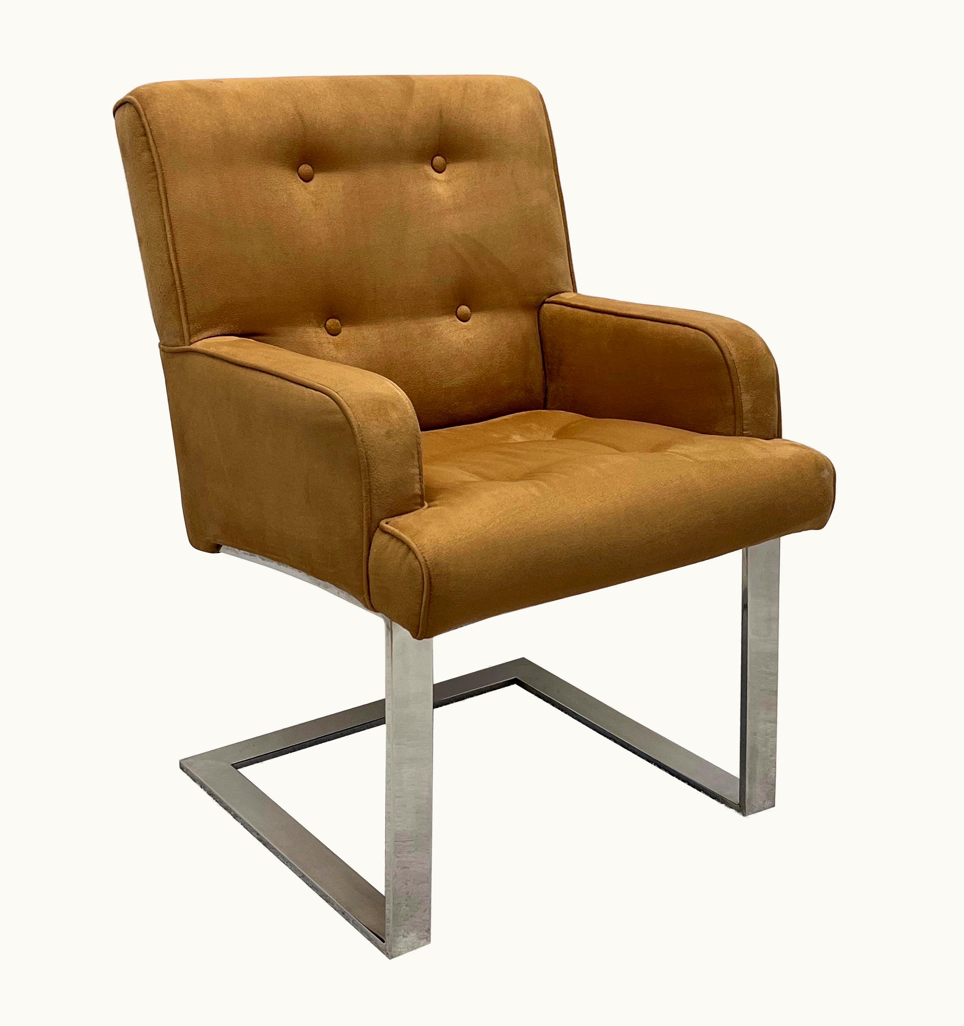 Paul Evans Paul Evans Collection 77 Chrome Cantilevered Arm Chair For Directional