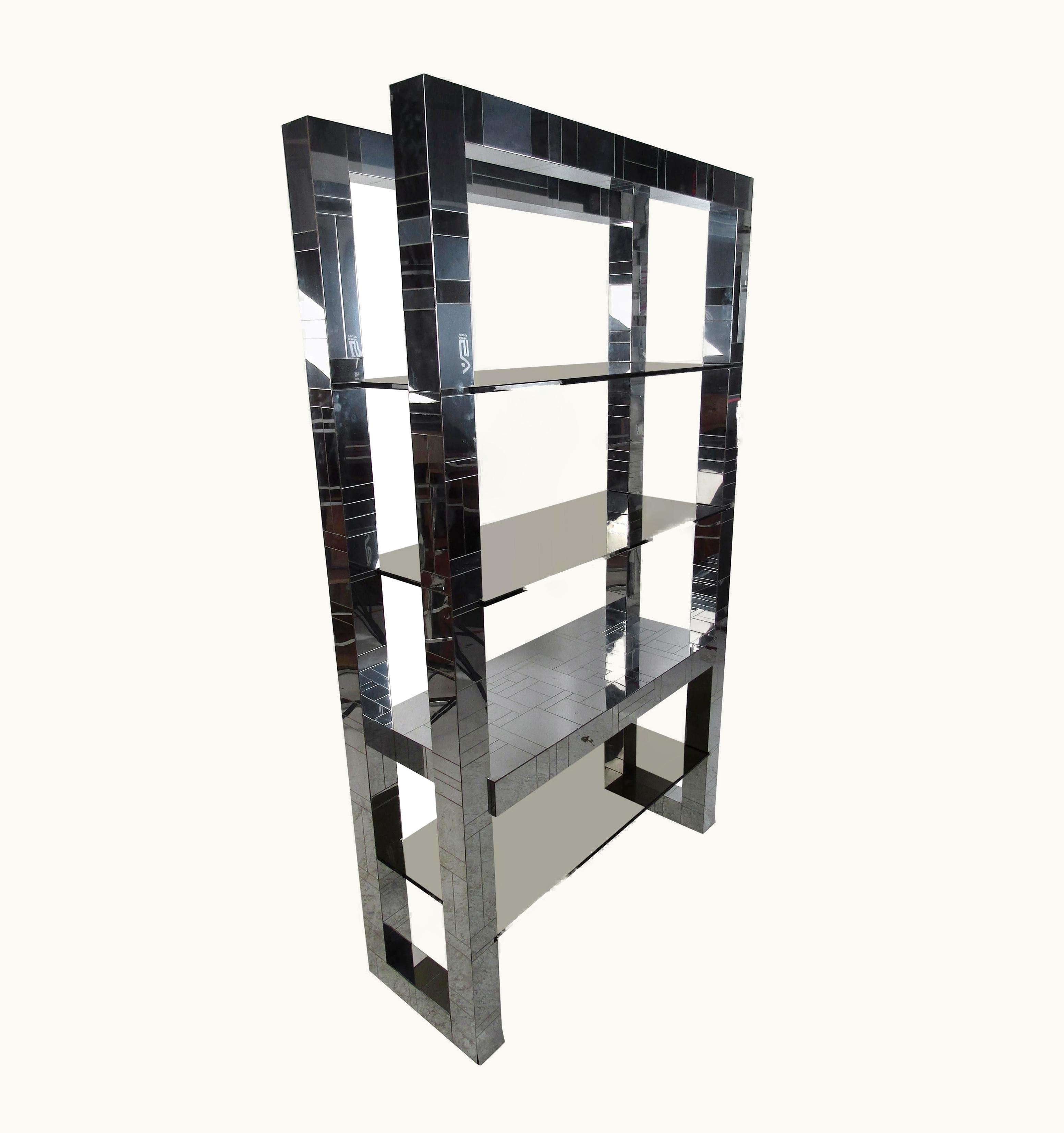 Paul Evans Paul Evans Impressive Mid-Century Modern Paul Evans Chrome Etagère