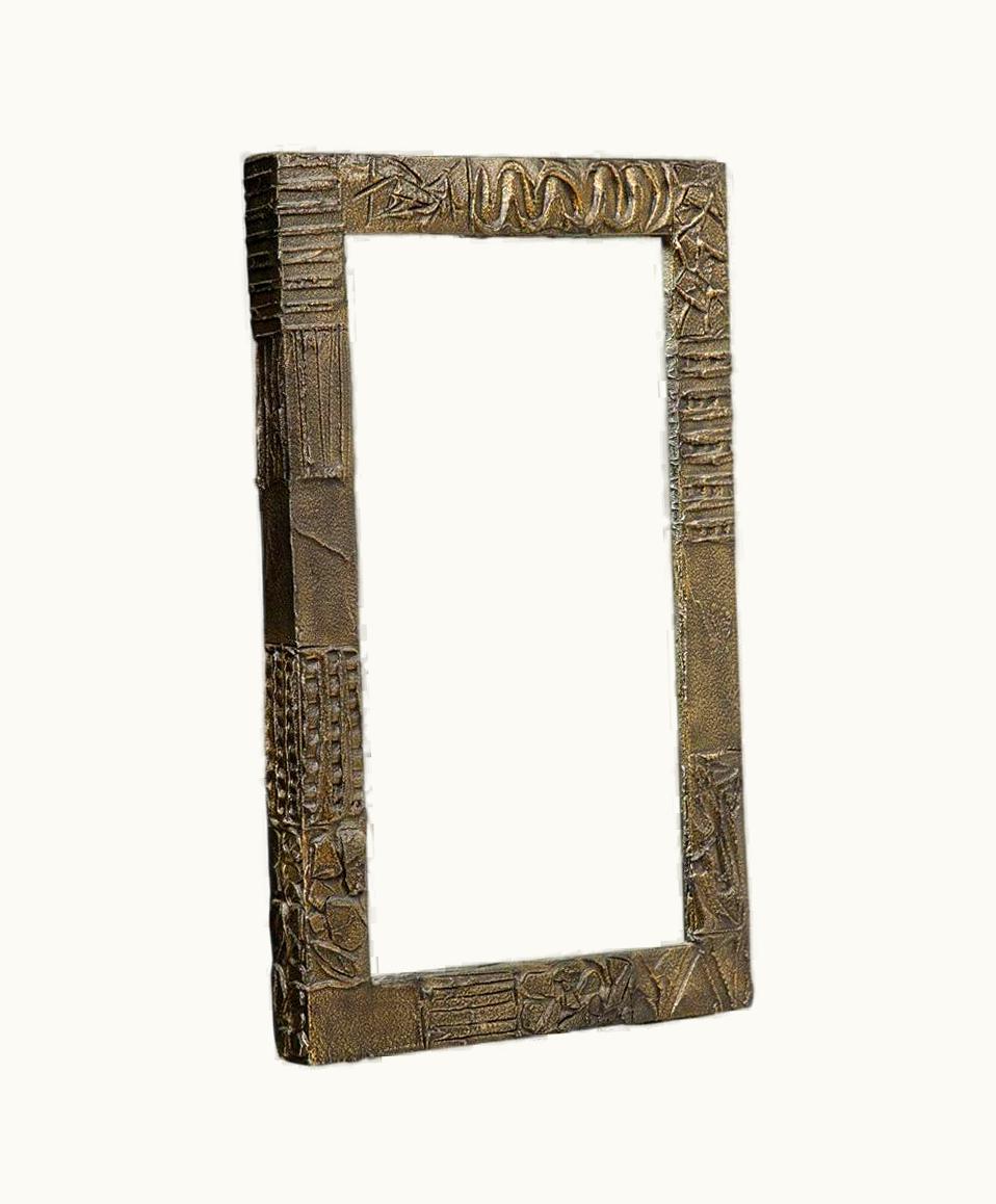 Paul Evans Paul Evans Mirror, Sculpted Bronze And Resin, Signed