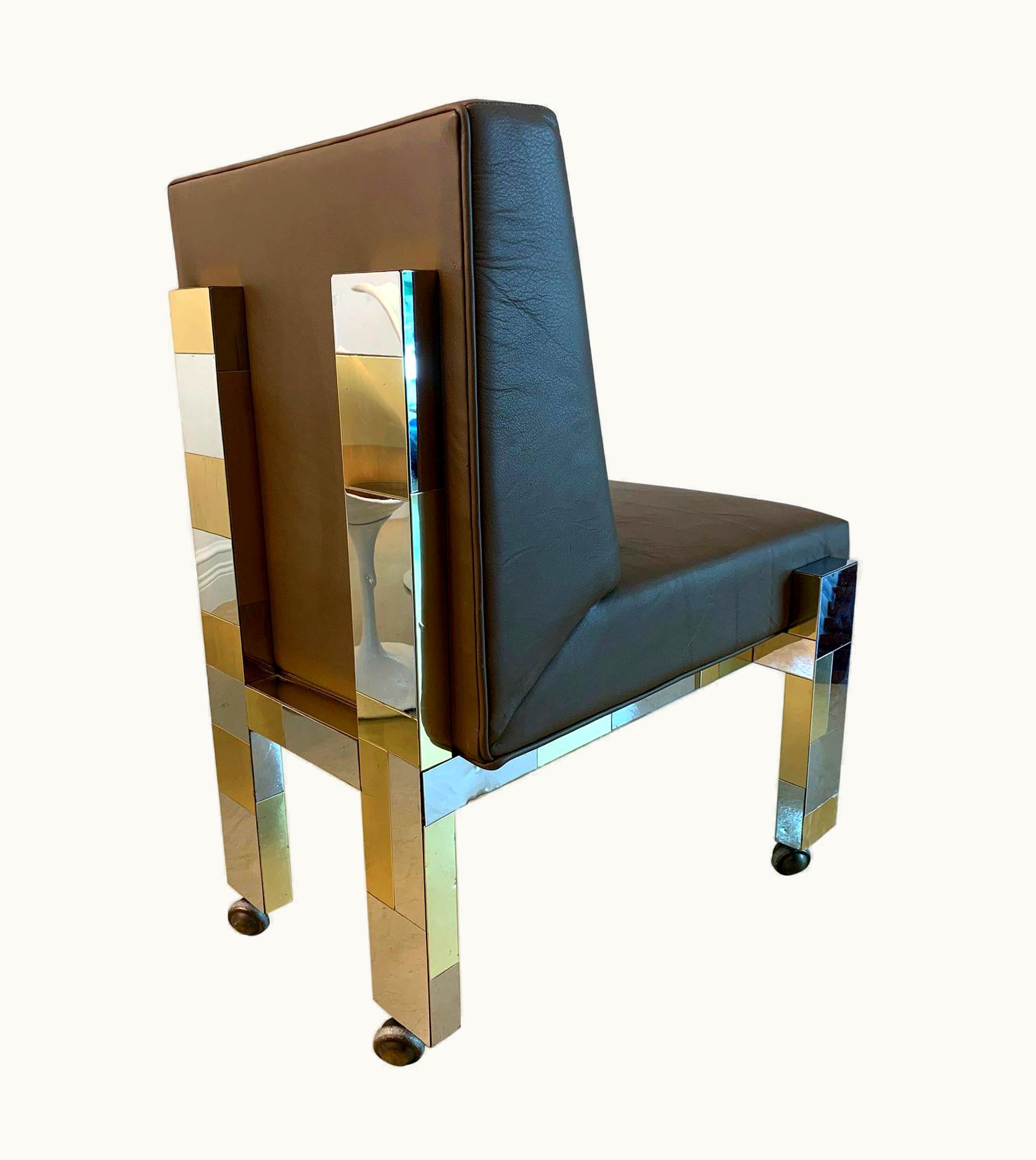 Paul Evans Paul Evans Cityscape Leather Desk Chair With Castors By Paul Evans For Directional