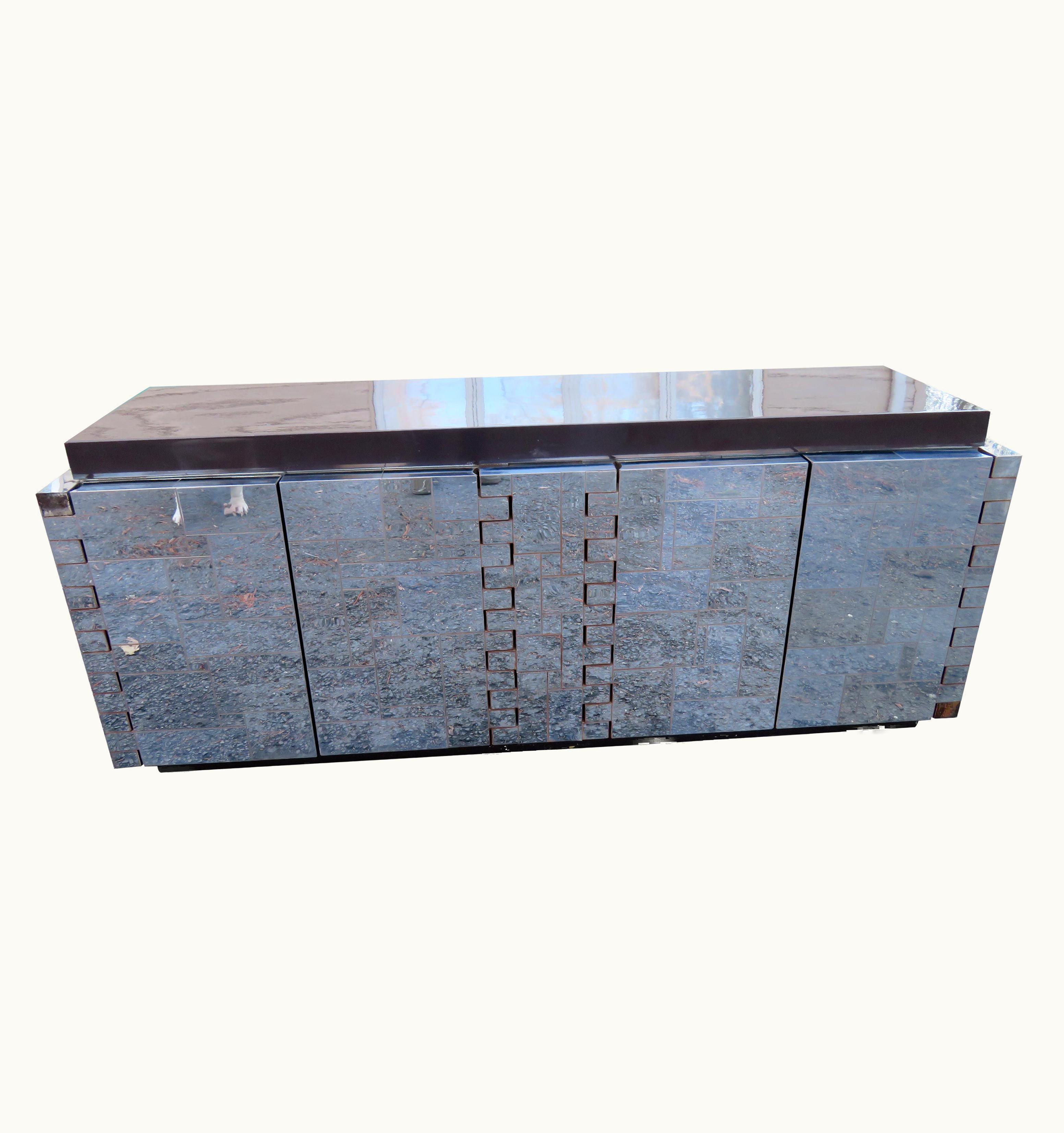 Paul Evans Paul Evans Wonderful Paul Evans Cityscape Mid-Century Chrome Sideboard Buffet Credenza