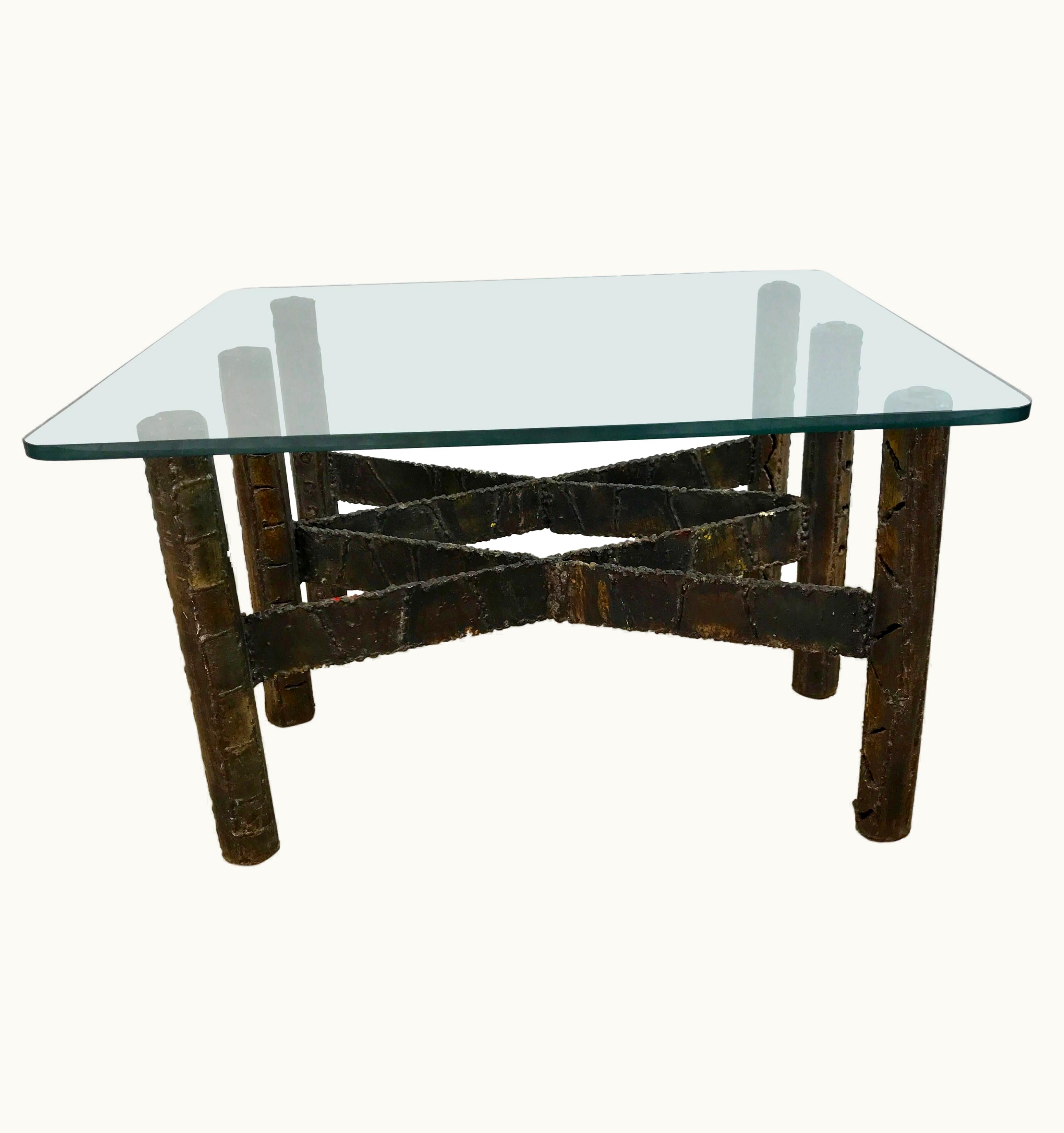 Paul Evans Paul Evans Welded Steel 1967 Brutalist Cocktail Table