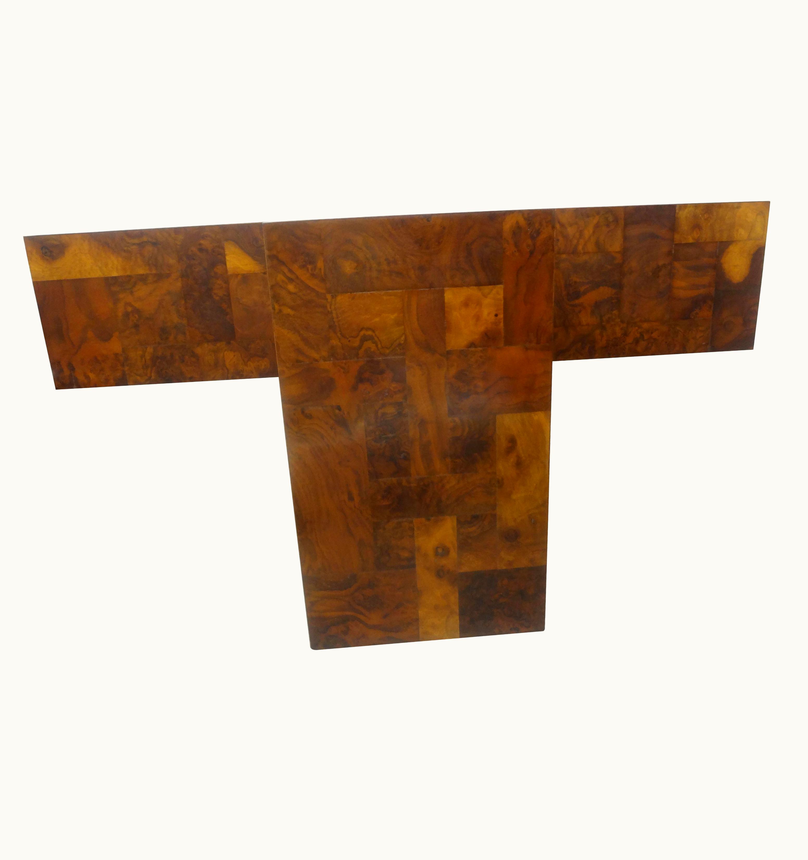 Paul Evans Paul Evans Cityscape Patchwork Burlwood Console Or Dining Table Base