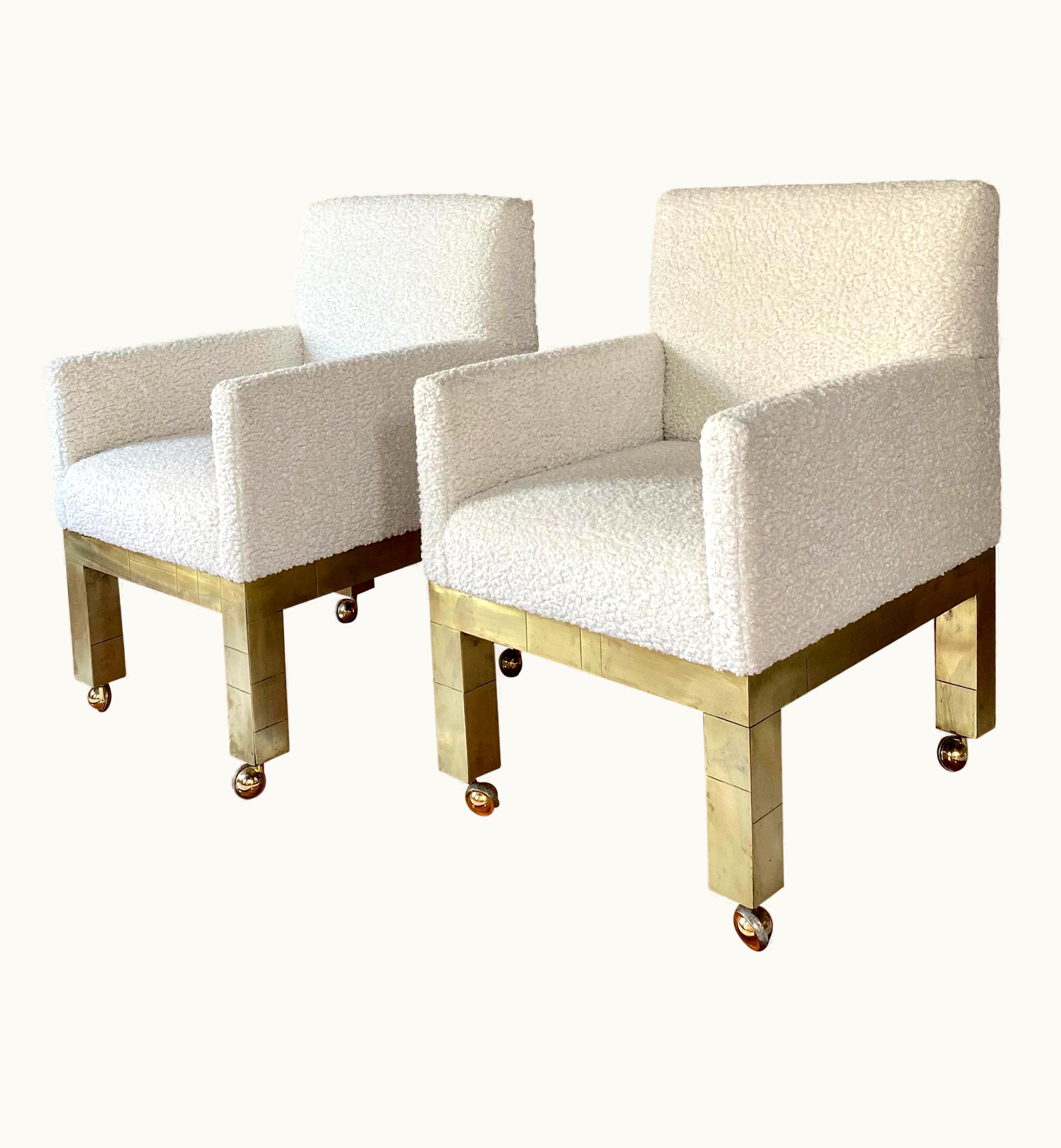 Paul Evans;Barbara Barry Paul Evans;Barbara Barry Paul Evans Cityscape Cubist Dining Chairs Mid-Century Modern Boucle Fabric 1970s