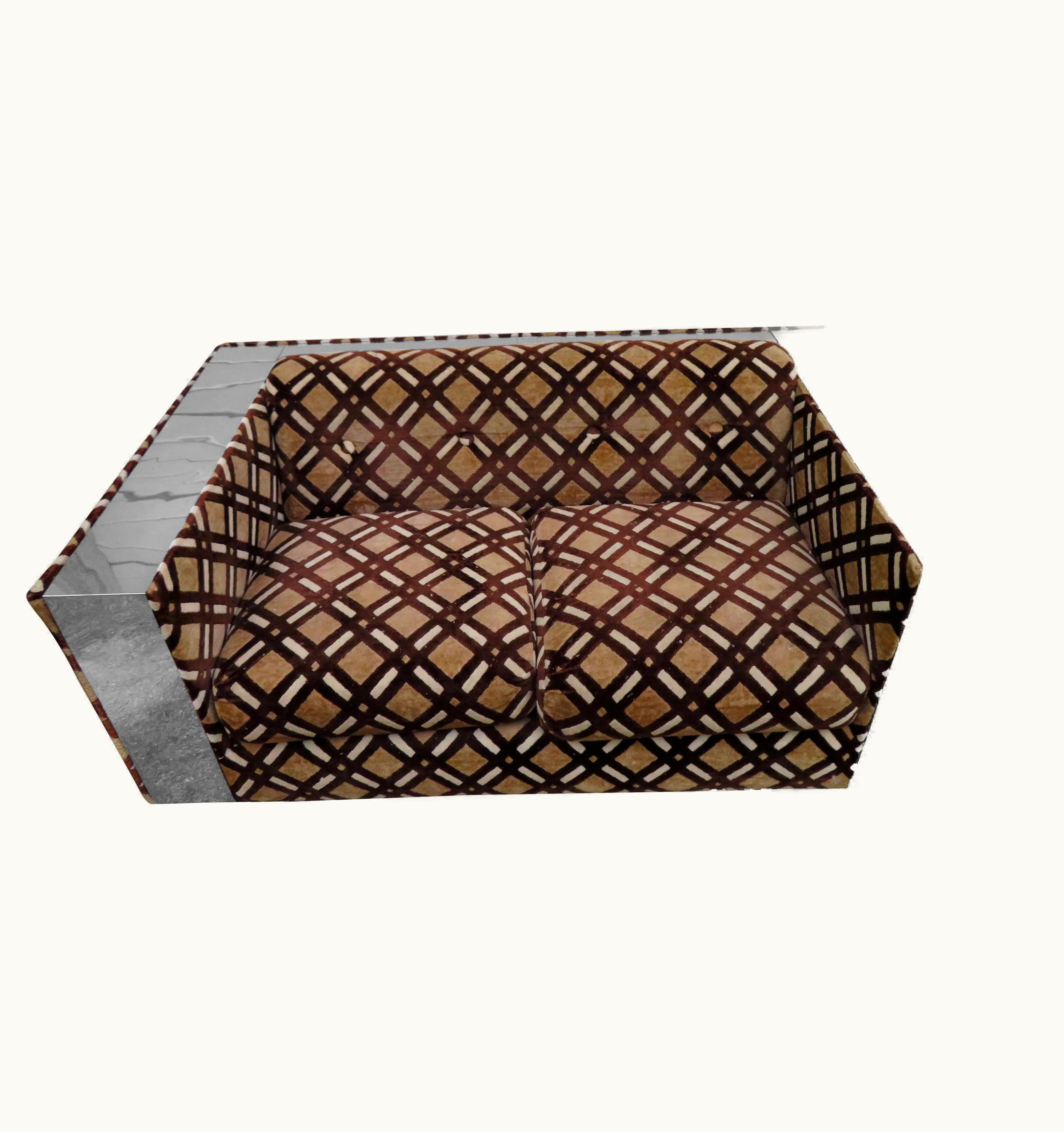 Paul Evans Paul Evans Stunning Paul Evans Chrome Loveseat Sofa Directional Mid-Century Modern