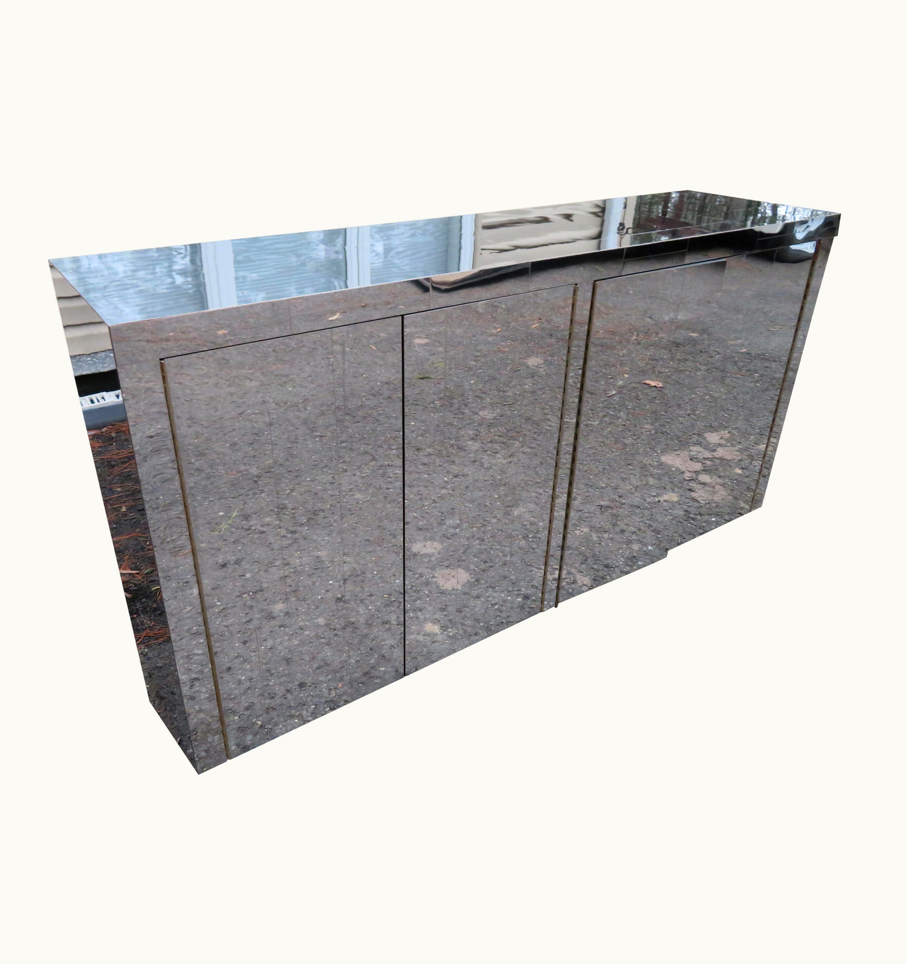 Paul Evans Paul Evans Excellent Paul Evans Chrome Cityscape Credenza Mid-Century Modern