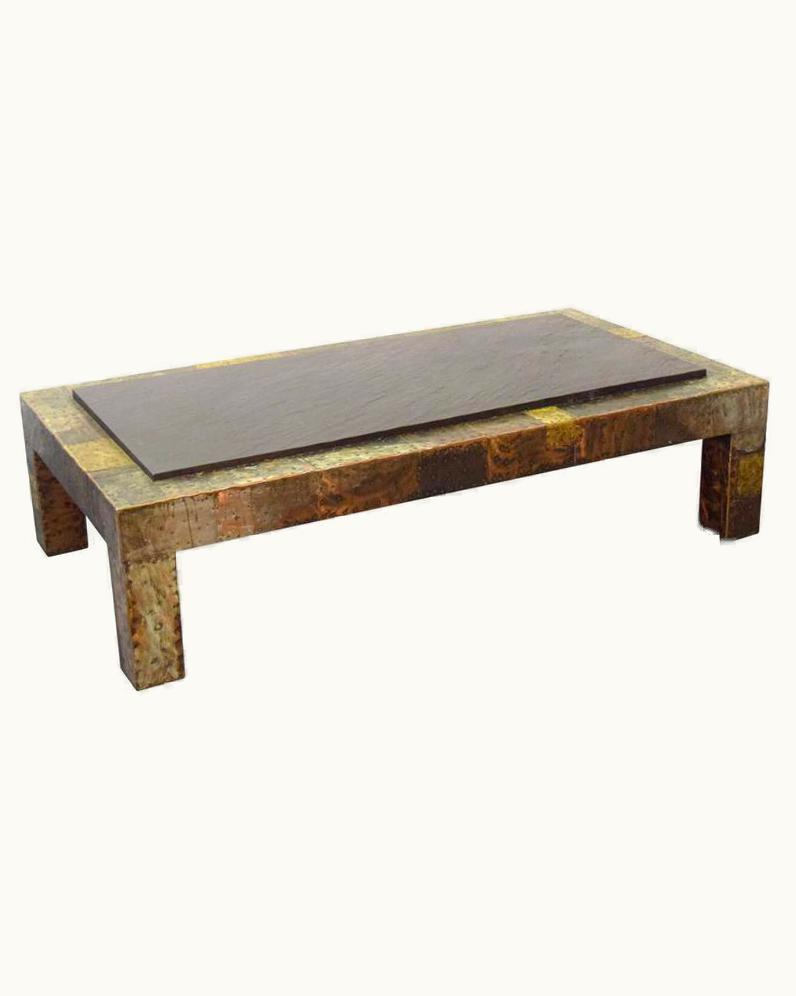 Paul Evans Paul Evans Large Paul Evans Slate-Top Patchwork Coffee Table