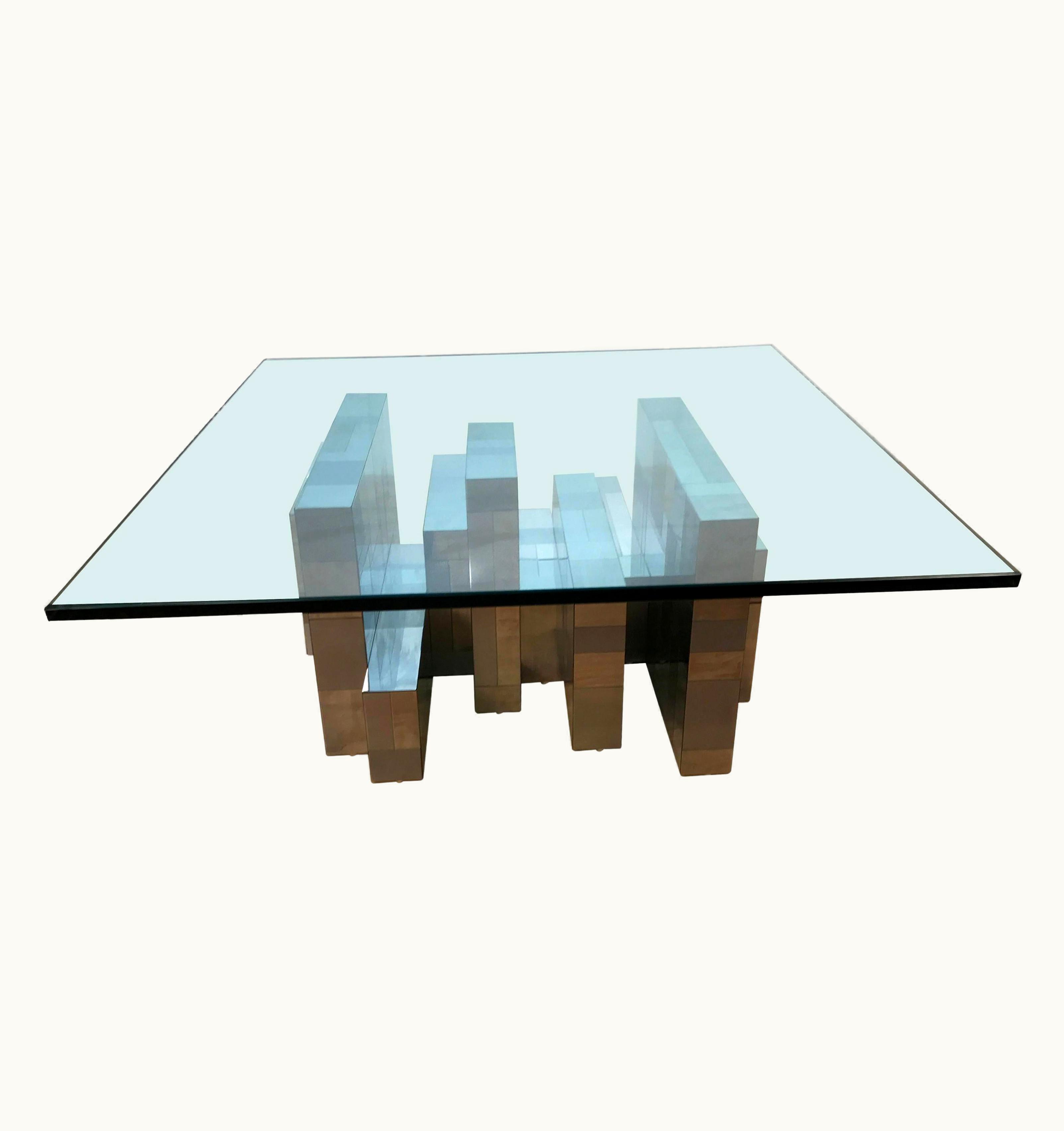 Paul Evans Paul Evans Large Paul Evans Ten Segment Chrome Coffee Table, For Directional