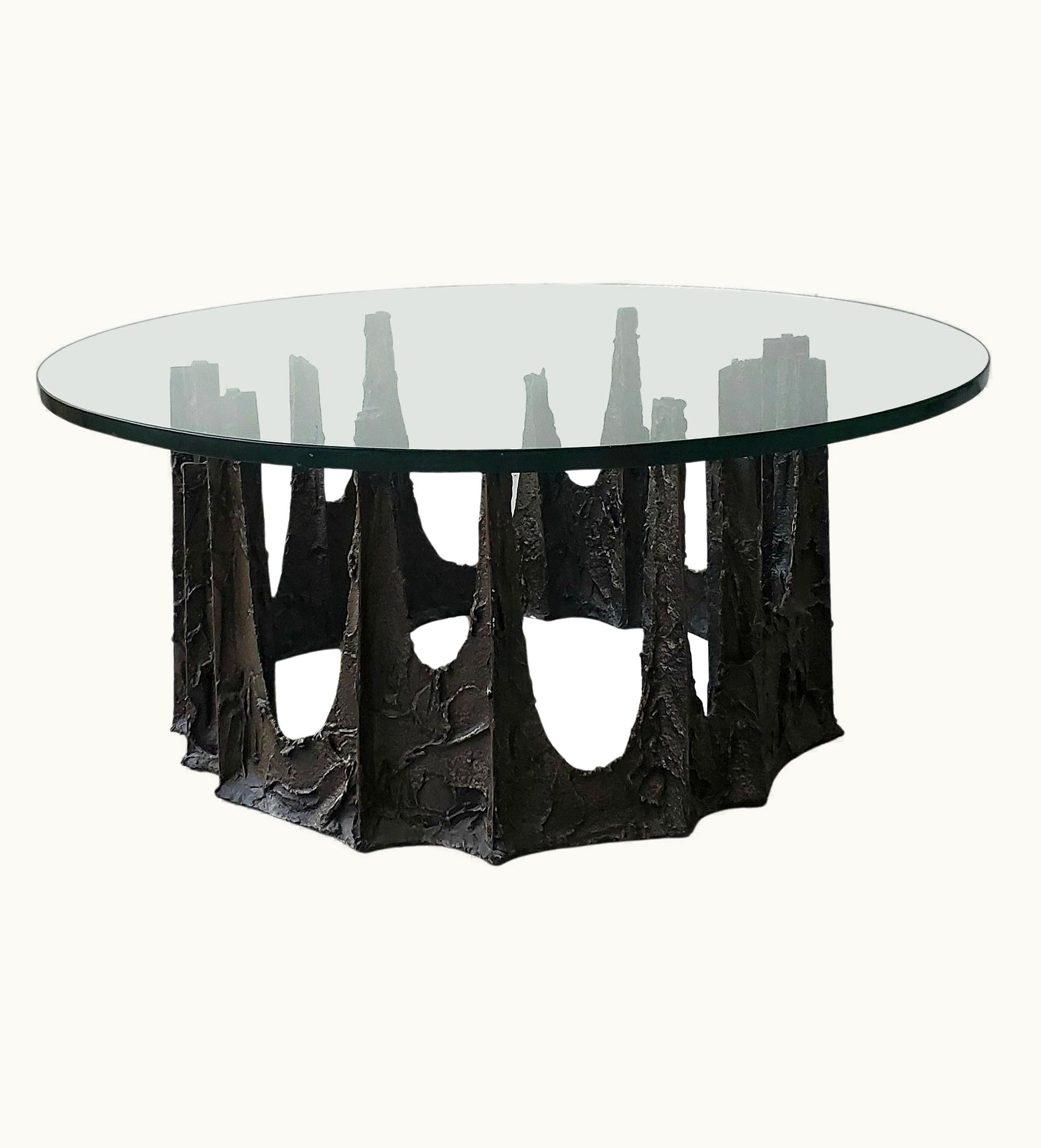 Paul Evans Paul Evans Sculptural Bronze Brutalist Coffee Table By Paul Evans