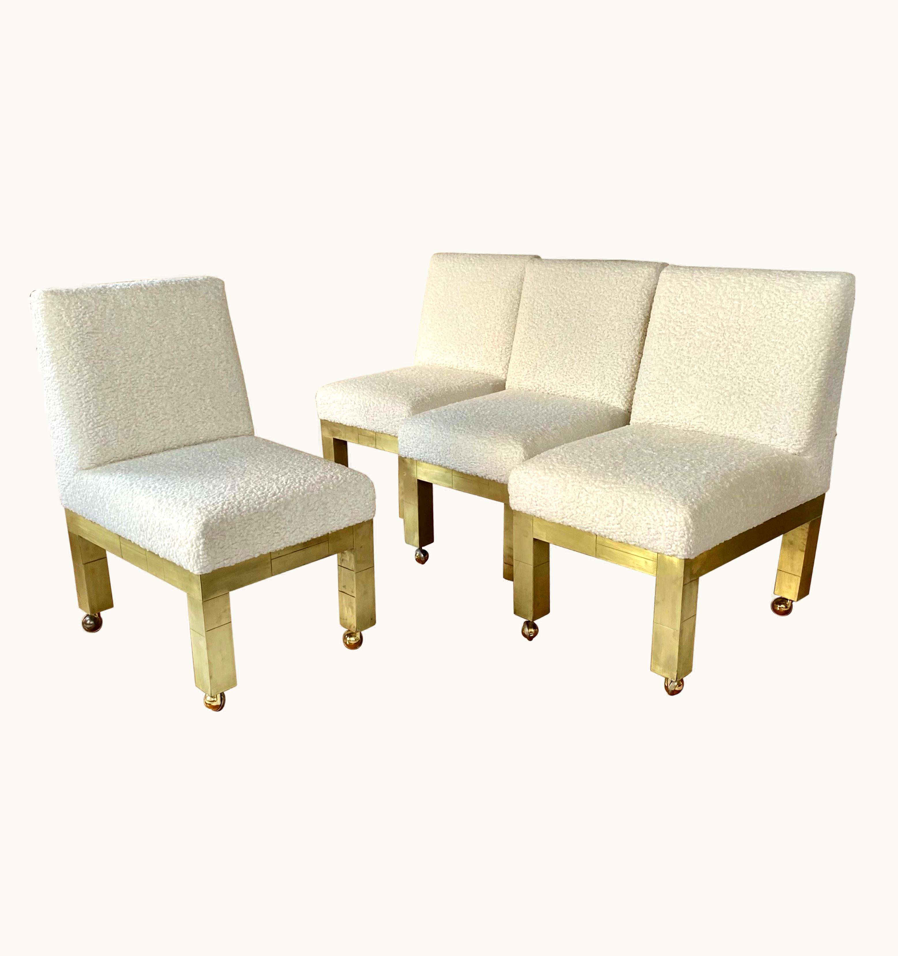 Barbara Barry;Paul Evans Barbara Barry;Paul Evans Cityscape Cubist Dining Chairs Mid-Century Modern Boucle Fabric 1970s UZ0195554