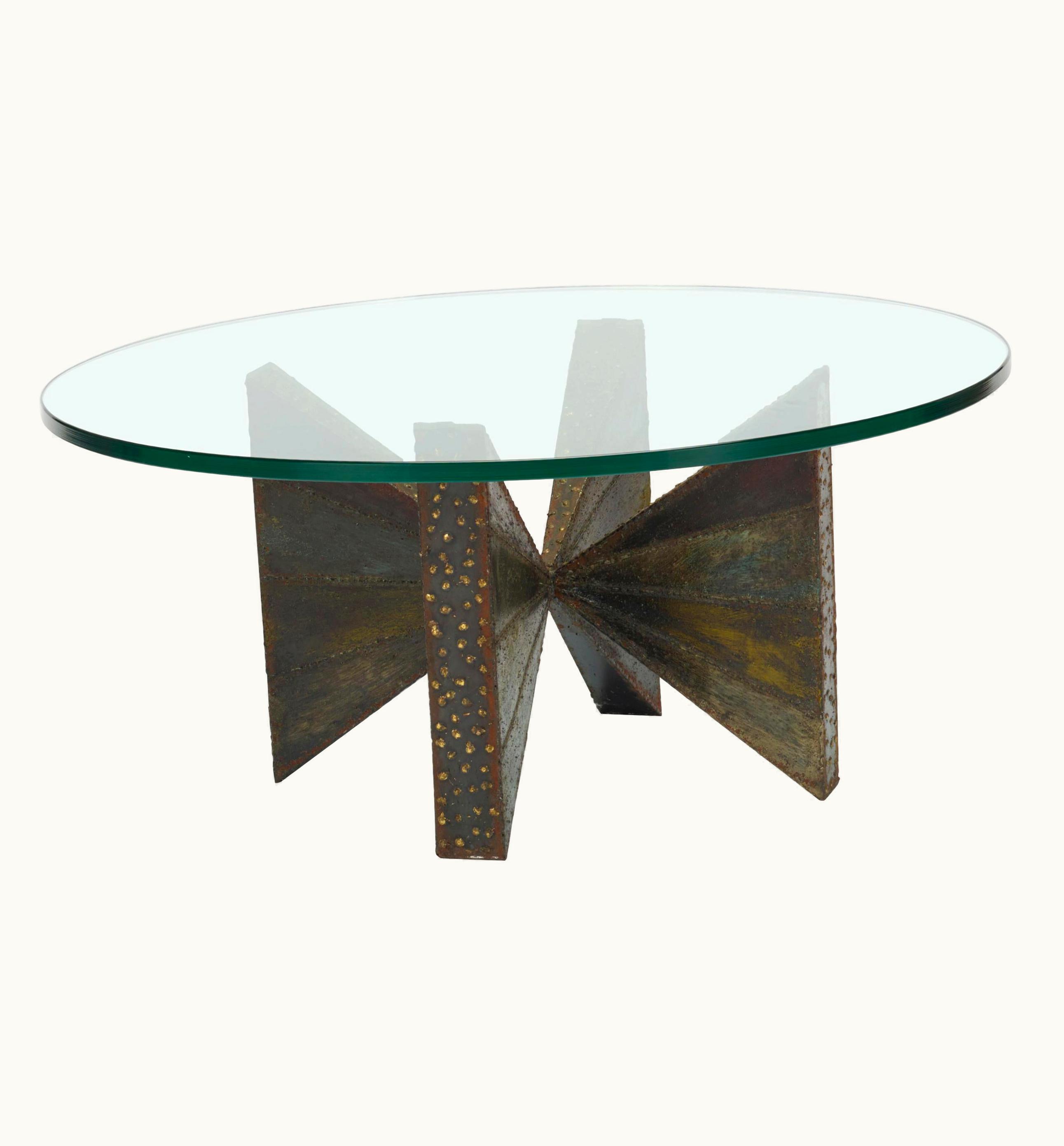 Paul Evans Paul Evans Welded Steel Circular Coffee Table By Paul Evans For Directional