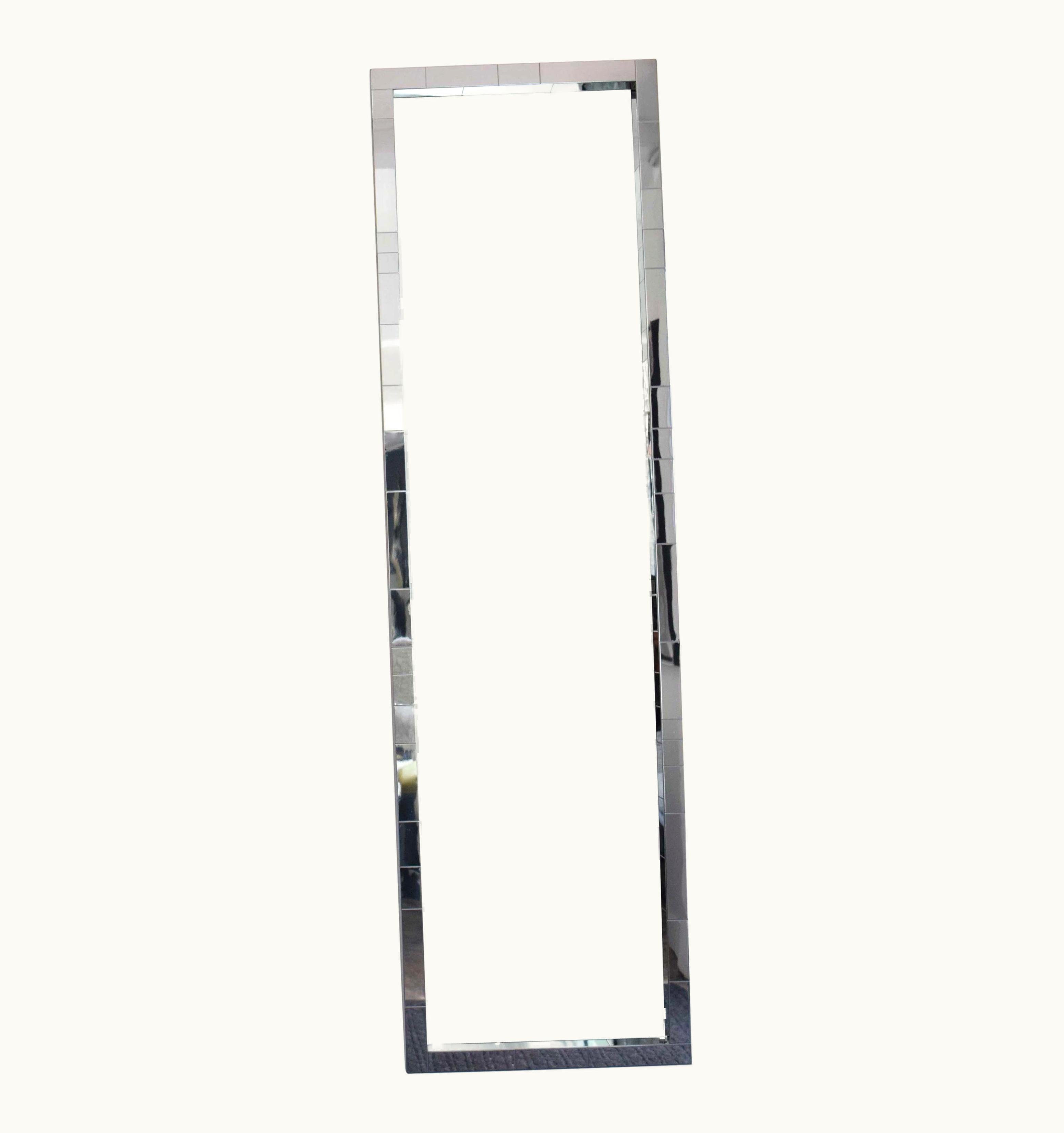 Paul Evans Paul Evans Cityscape Mirror In Chrome, Signed