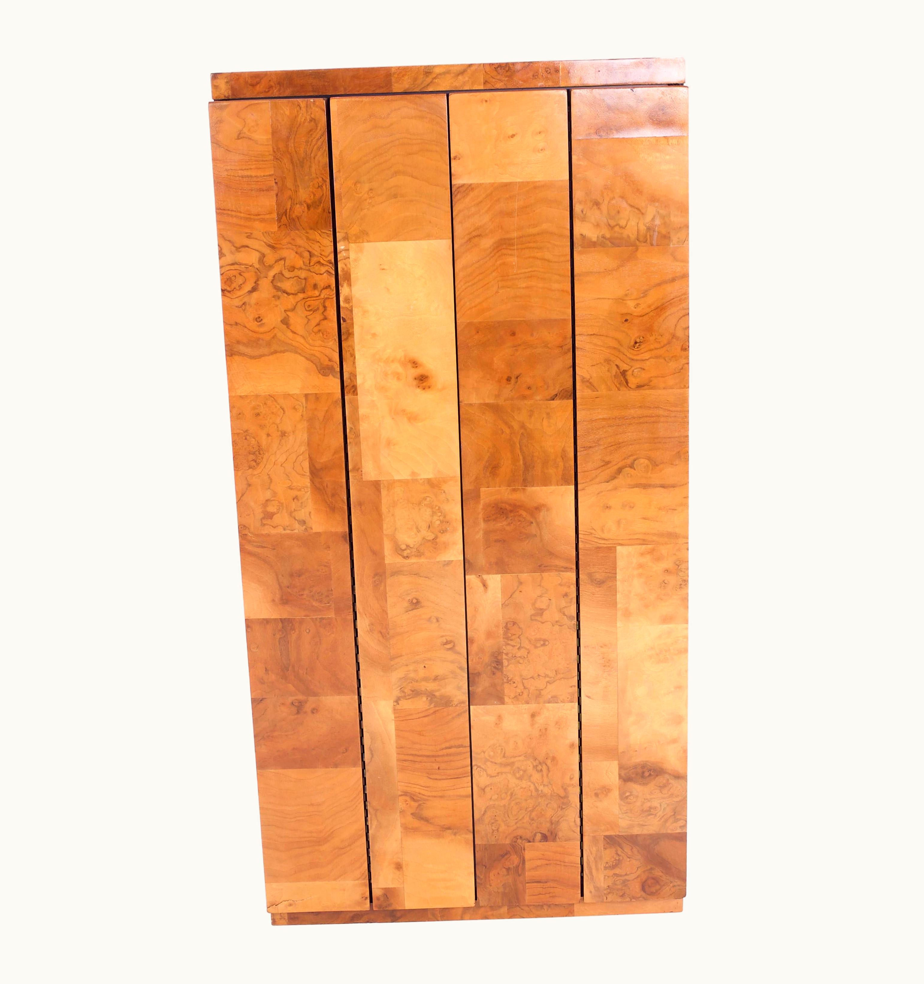 Paul Evans Paul Evans Mid Century Burl Wood Floating Display Cabinet