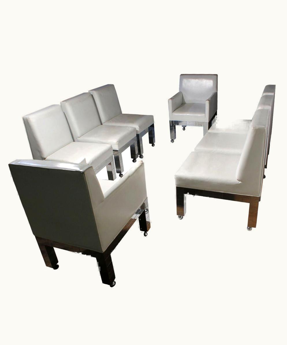 Paul Evans Paul Evans Cityscape Dining Suite, Eight Chairs With Table