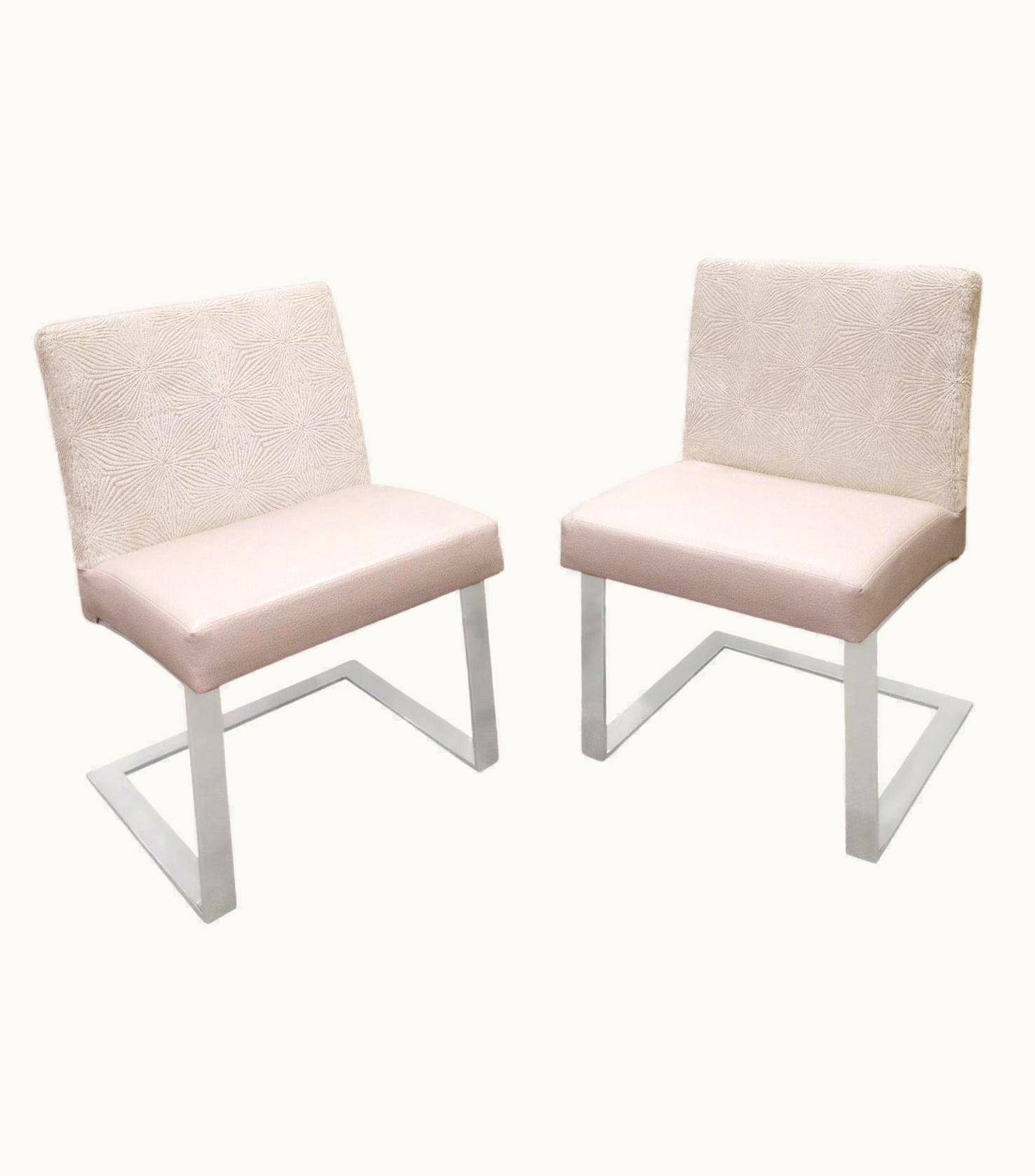 Paul Evans Paul Evans Pair Of Upholstered Cantilevered Side Chairs, 1977