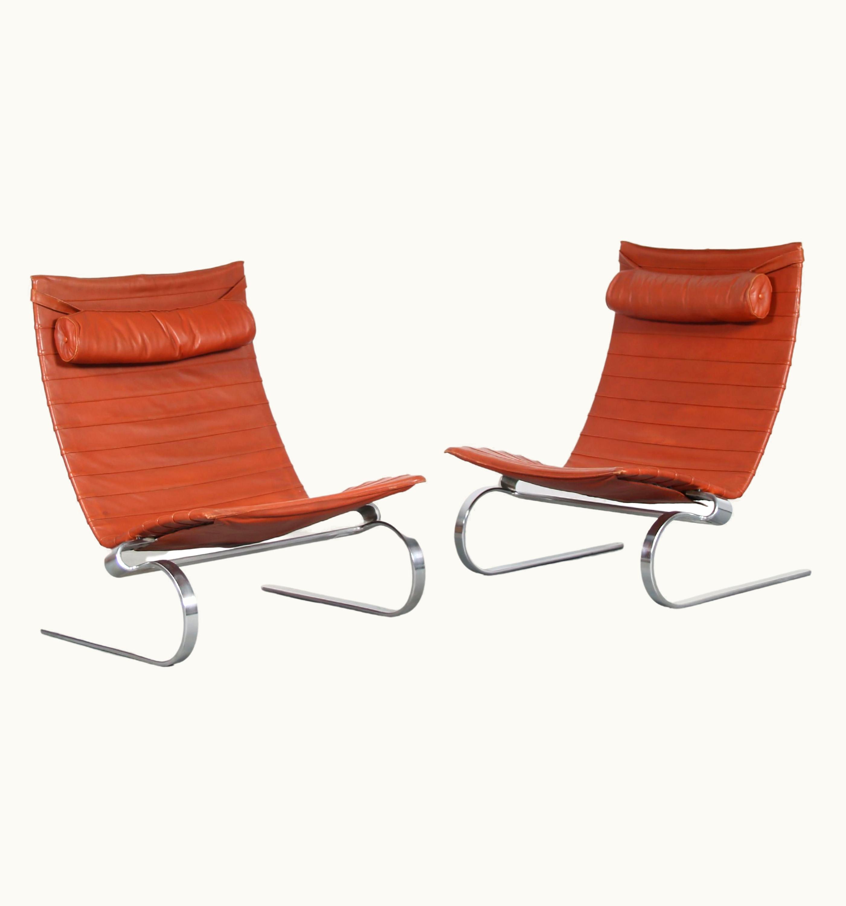 Poul Kjærholm Poul Kjærholm Pair Of PK20 Chairs By Poul Kjaerholm For E. Kold Christensen, Denmark, 1960