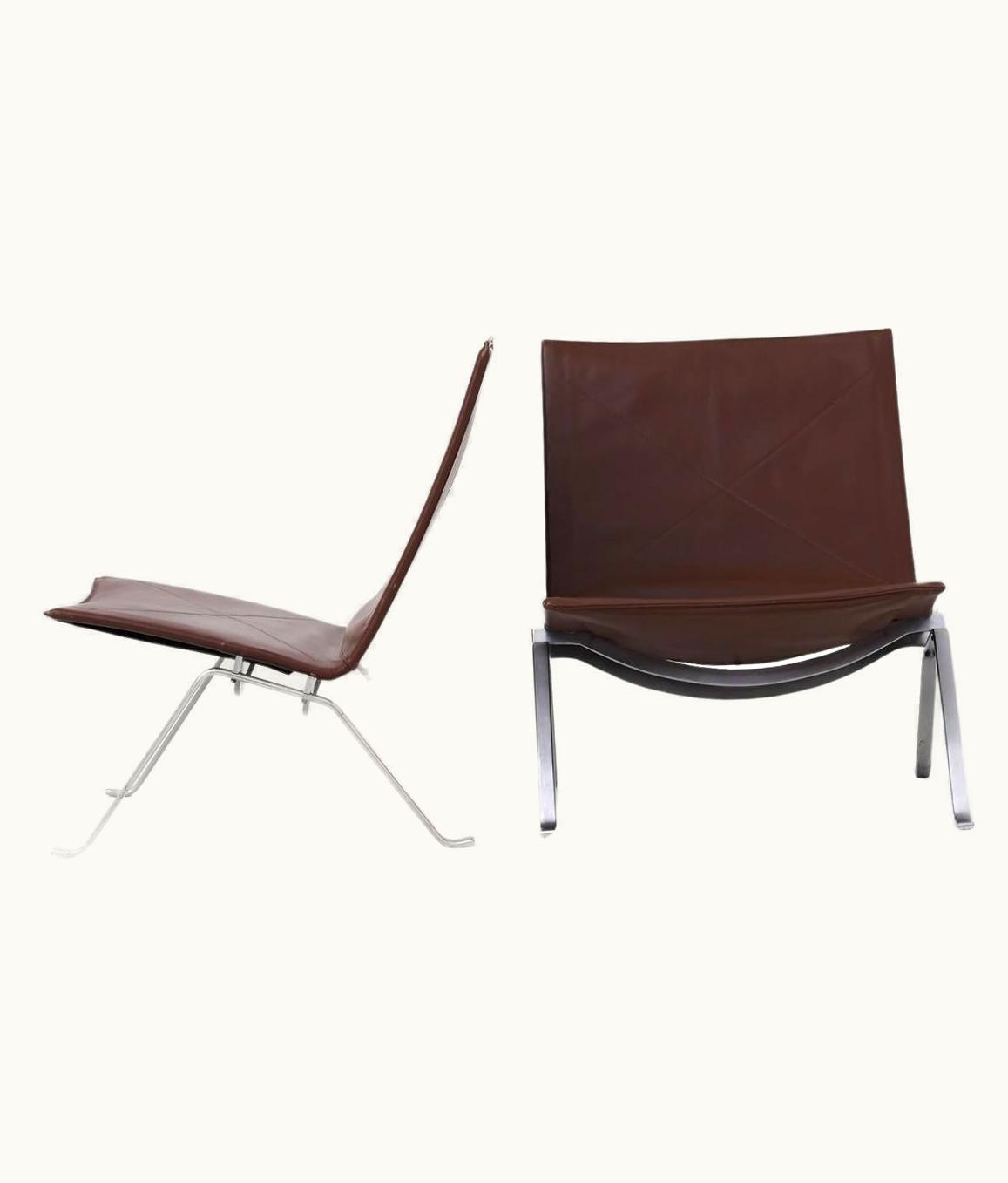 Poul Kjærholm Poul Kjærholm Pair Of PK22 Easychairs By Poul Kjærholm