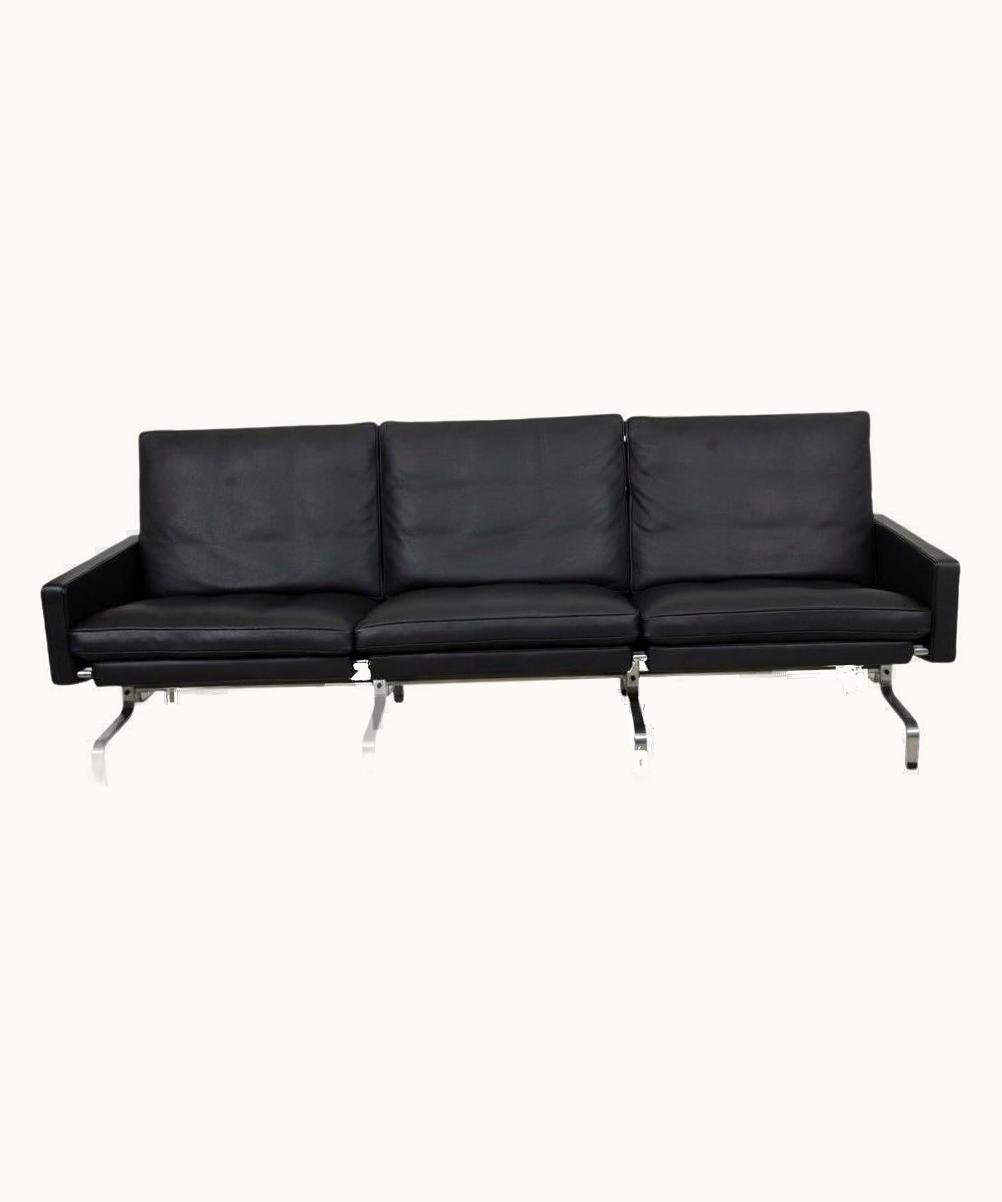 Poul Kjærholm Poul Kjærholm Pk-31/3 Sofa In Black Leather, 2007