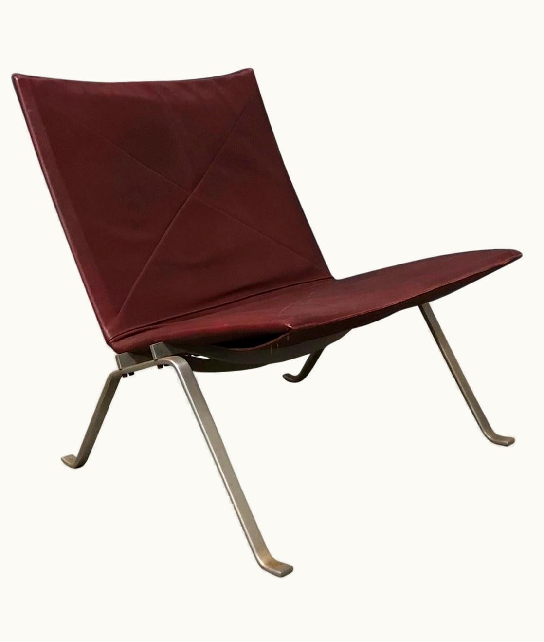 Poul Kjærholm Poul Kjærholm 1956, Poul Kjaerholm For E. Kold Christensen, PK22 Lounge Chair In Red Leather