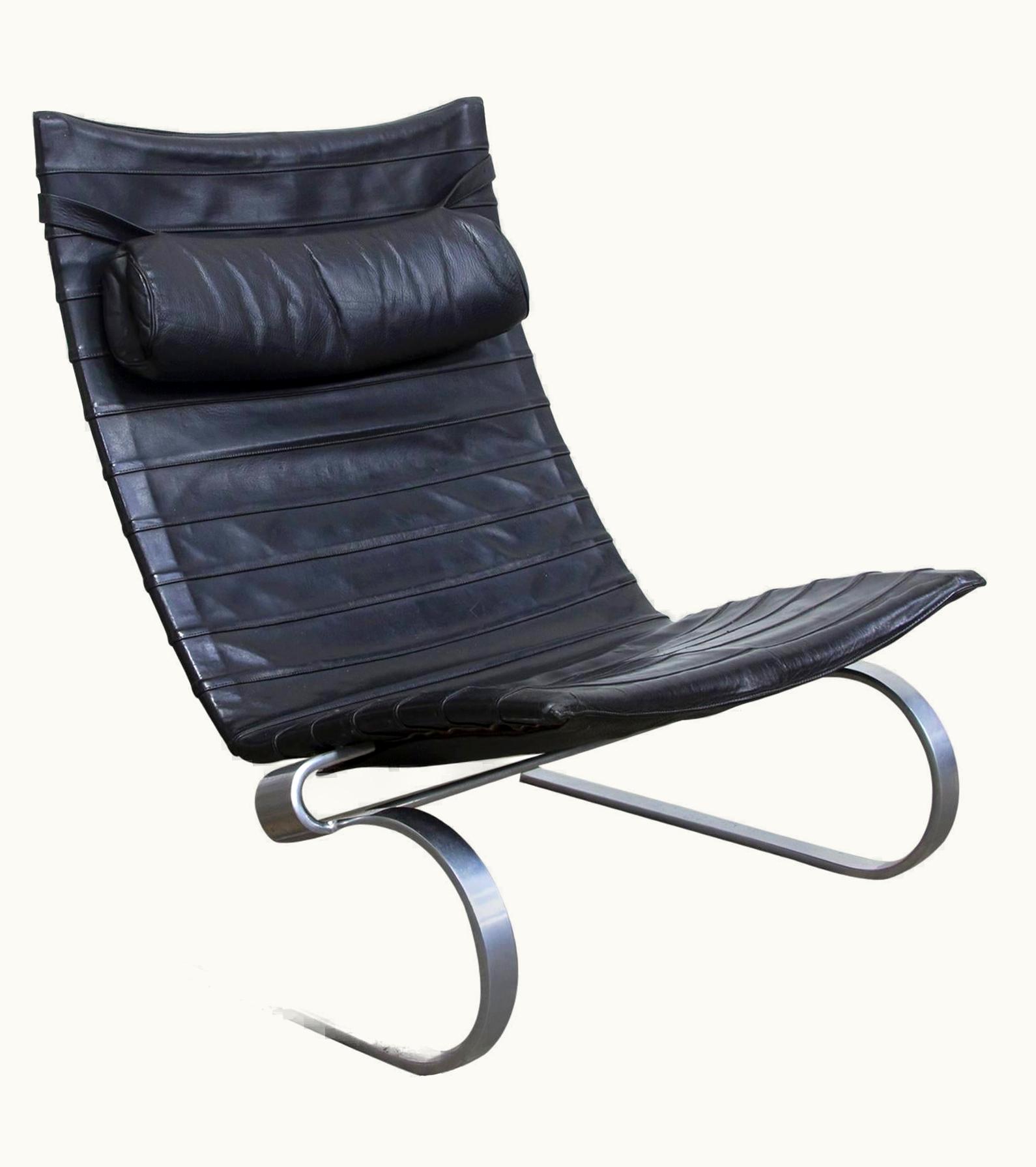 Poul Kjærholm Poul Kjærholm 1967, Poul Kjaerholm, PK 20, Early Kold Kristensen In Original 1st Black Leather