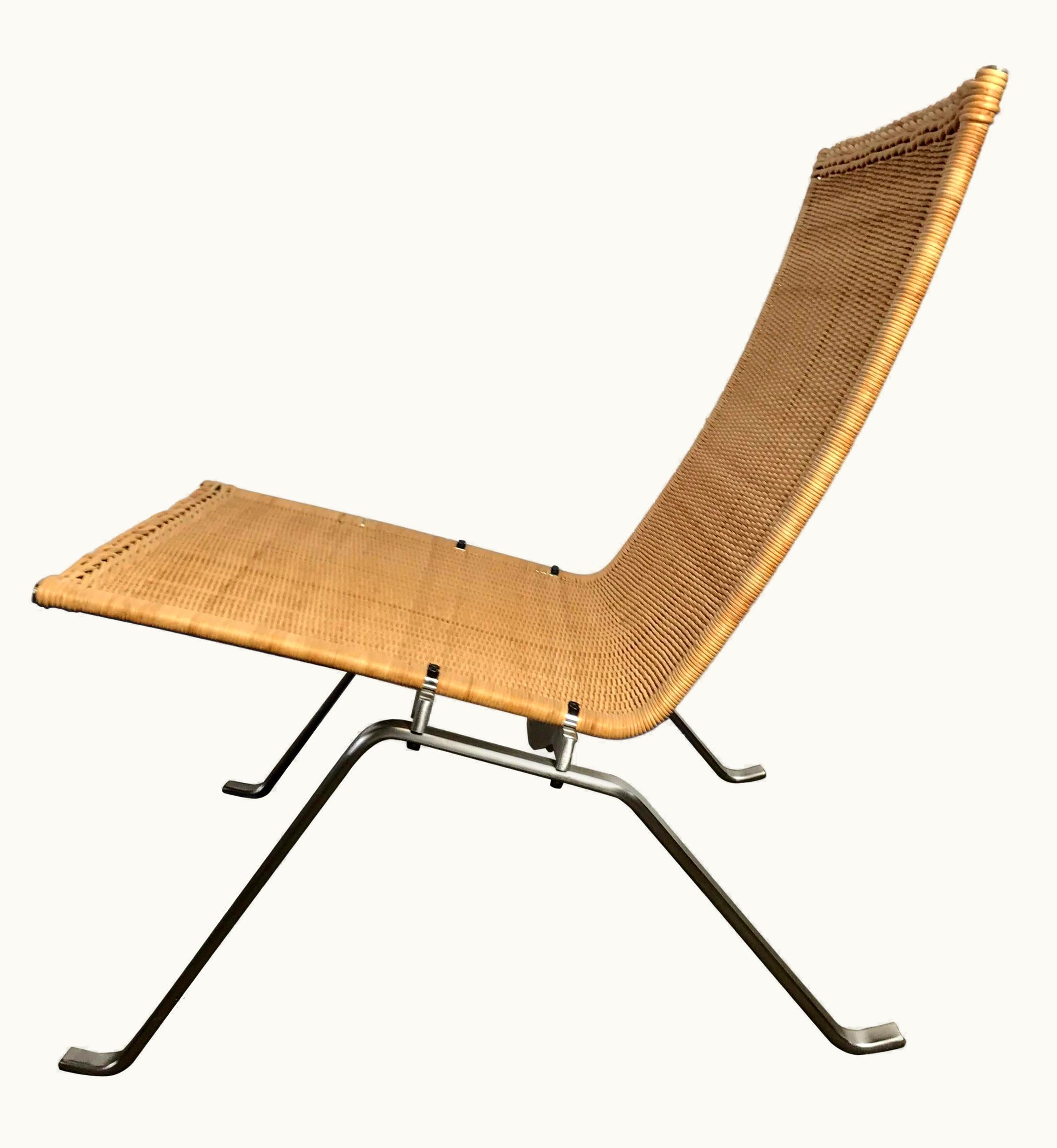 Poul Kjærholm Poul Kjaerholm PK 22 Wicker And Stainless Lounge Chair