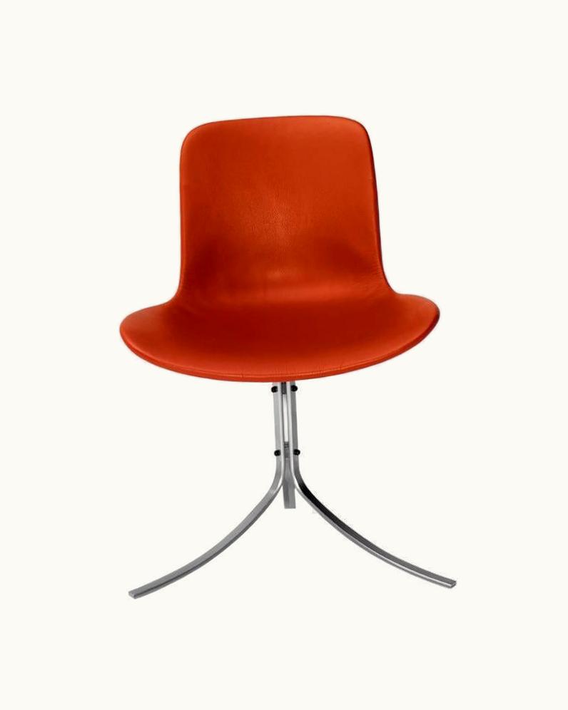 Poul Kjærholm Poul Kjaerholm PK9 Chair In Leather By Fritz Hansen
