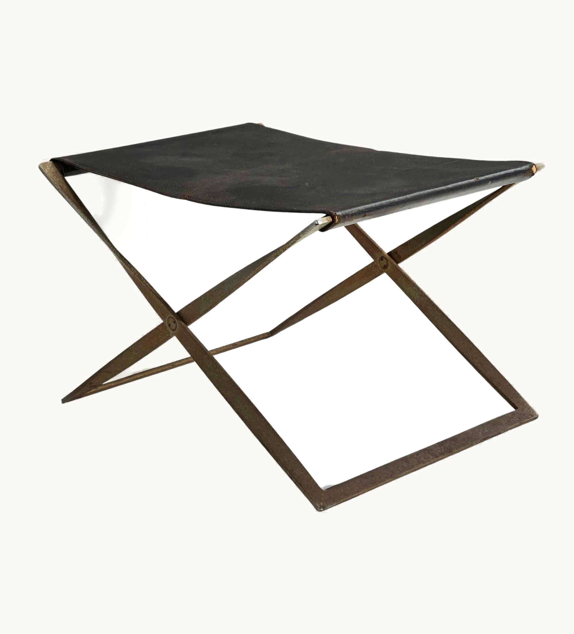 Poul Kjærholm Poul Kjaerholm, Stool, Steel, Leather, E. Kold Christensen, Denmark, 1961