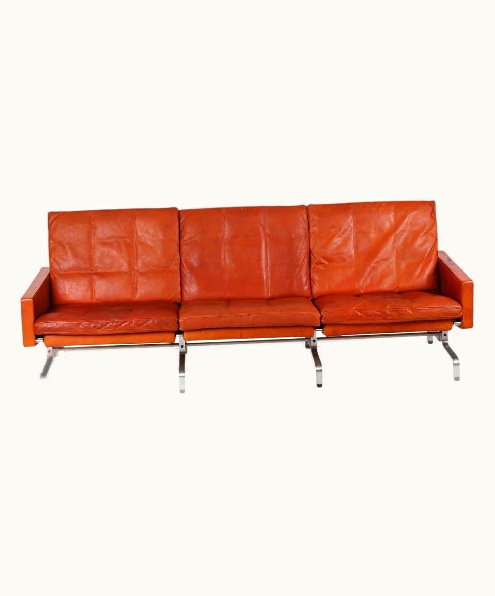 Poul Kjærholm Poul Kjærholm Sofa, PK-31/3 Kold Christensen With Cognac Leather