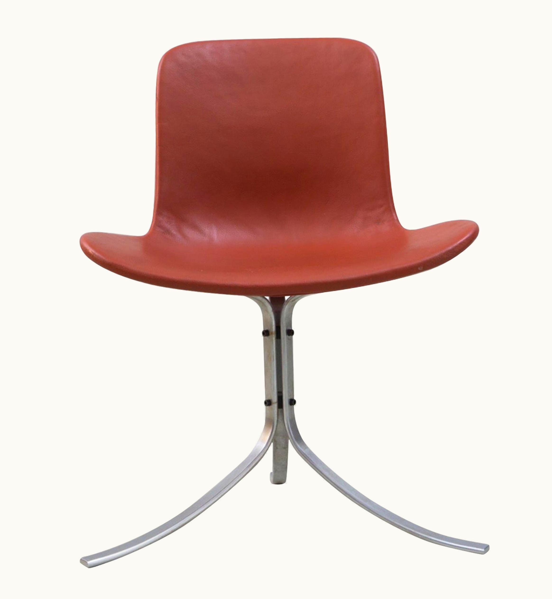 Poul Kjærholm Poul Kjærholm Chair 'PK 9' By Poul Kjaerholm, Fritz Hansen, Steel, Leather, 1960