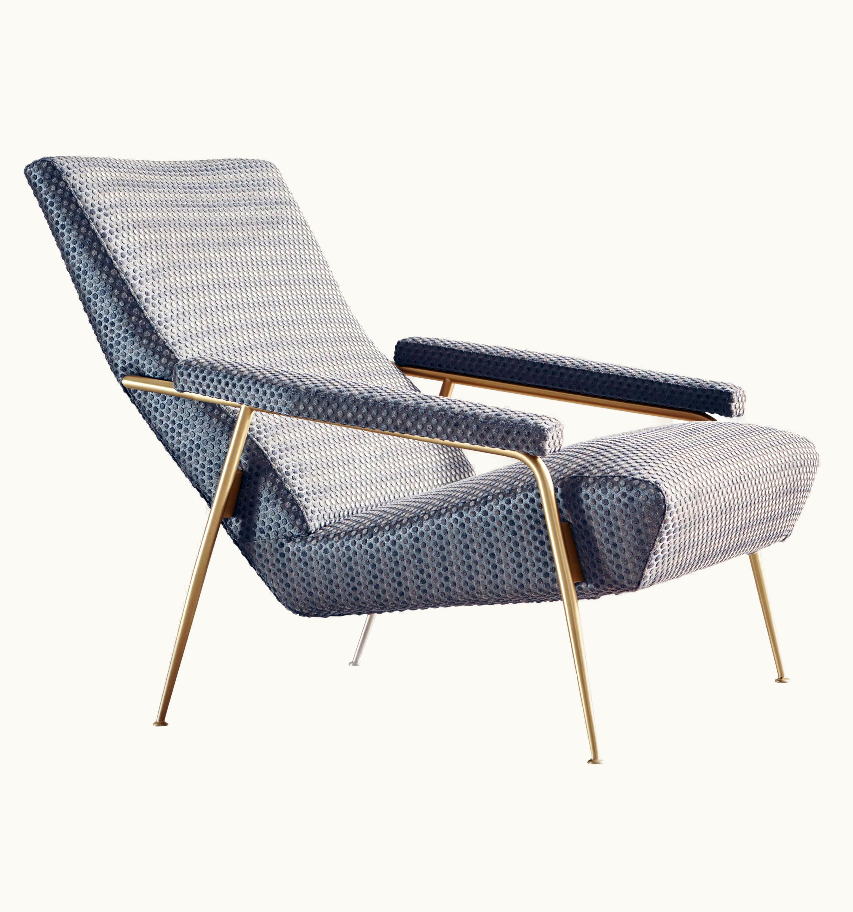 Gio Ponti Gio Ponti Armchair In Dotty Velvet, Steel Molteni&C By Gio Ponti - D.153.1 - Made In Italy