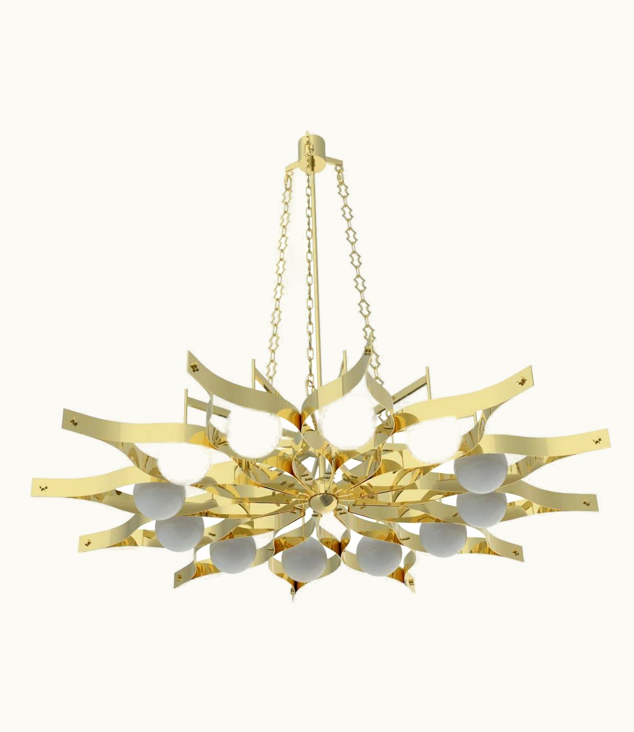 Gio Ponti Gio Ponti 21st Century Pavone Medium Pendant Lamp With Chains, DALI, Gio Ponti 2019 Italy
