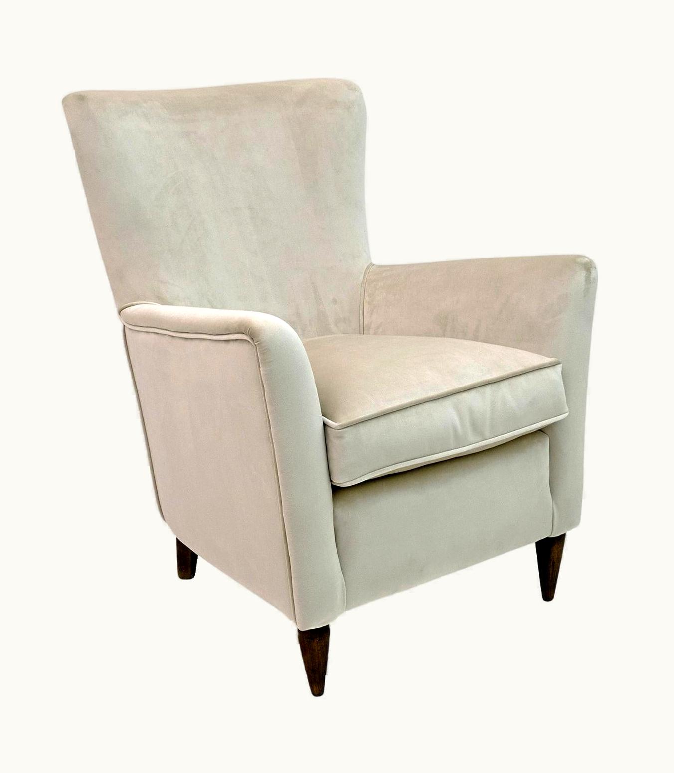 Gio Ponti Gio Ponti Mid-Century Modern Italian Velvet Armchair For Isa, 1950s UZ0195892