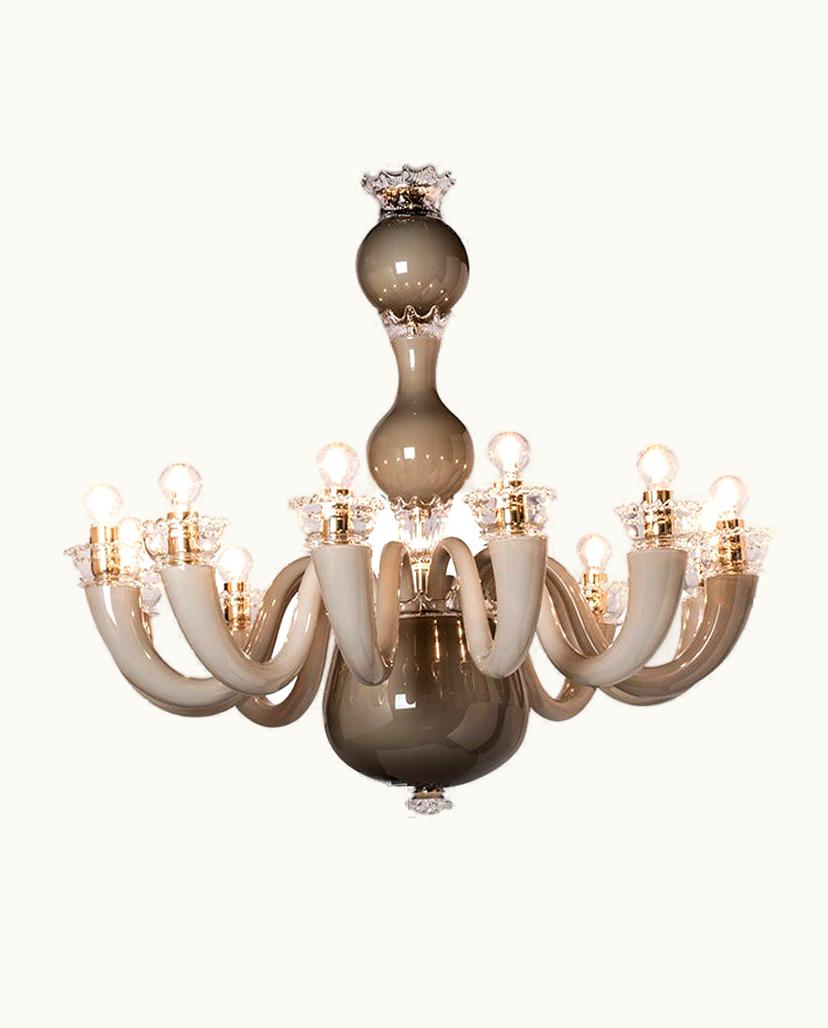 Gio Ponti Gio Ponti 21st Century Gio Ponti 99.81 8-Light Chandeliers In Grey