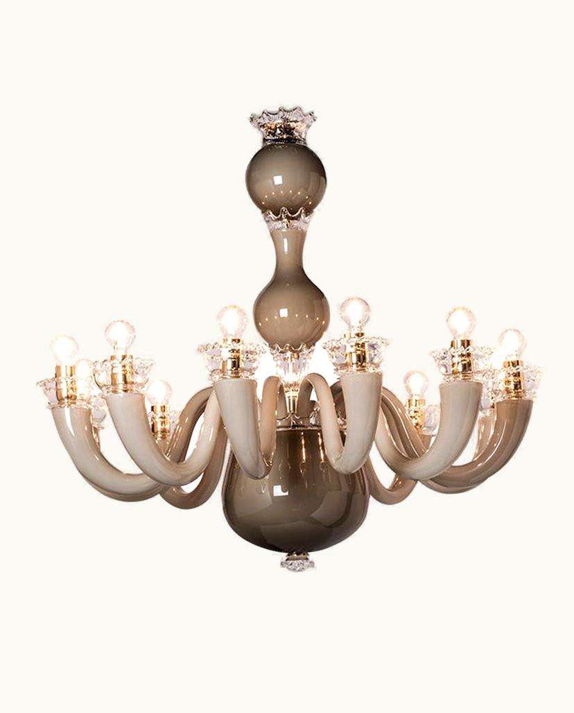 Gio Ponti Gio Ponti 21st Century Gio Ponti 99.81 12-Light Chandeliers In Grey