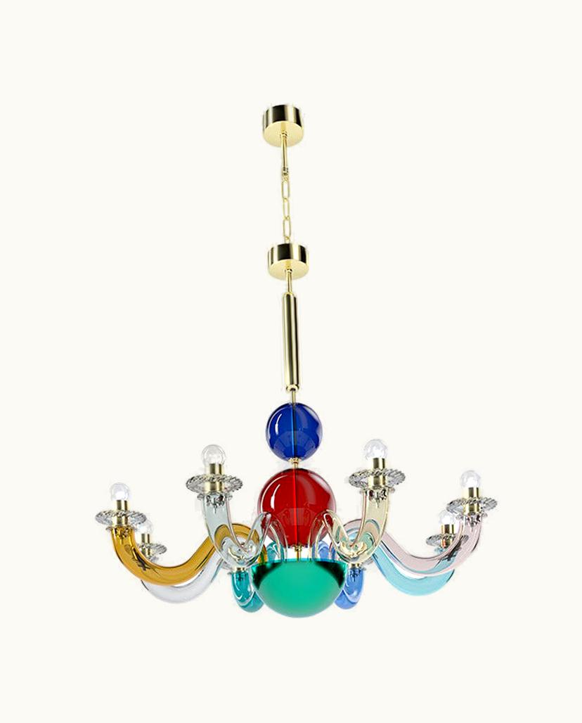 Gio Ponti Gio Ponti 21st Century Gio Ponti 99.80 8-Light Chandeliers In Multicolour